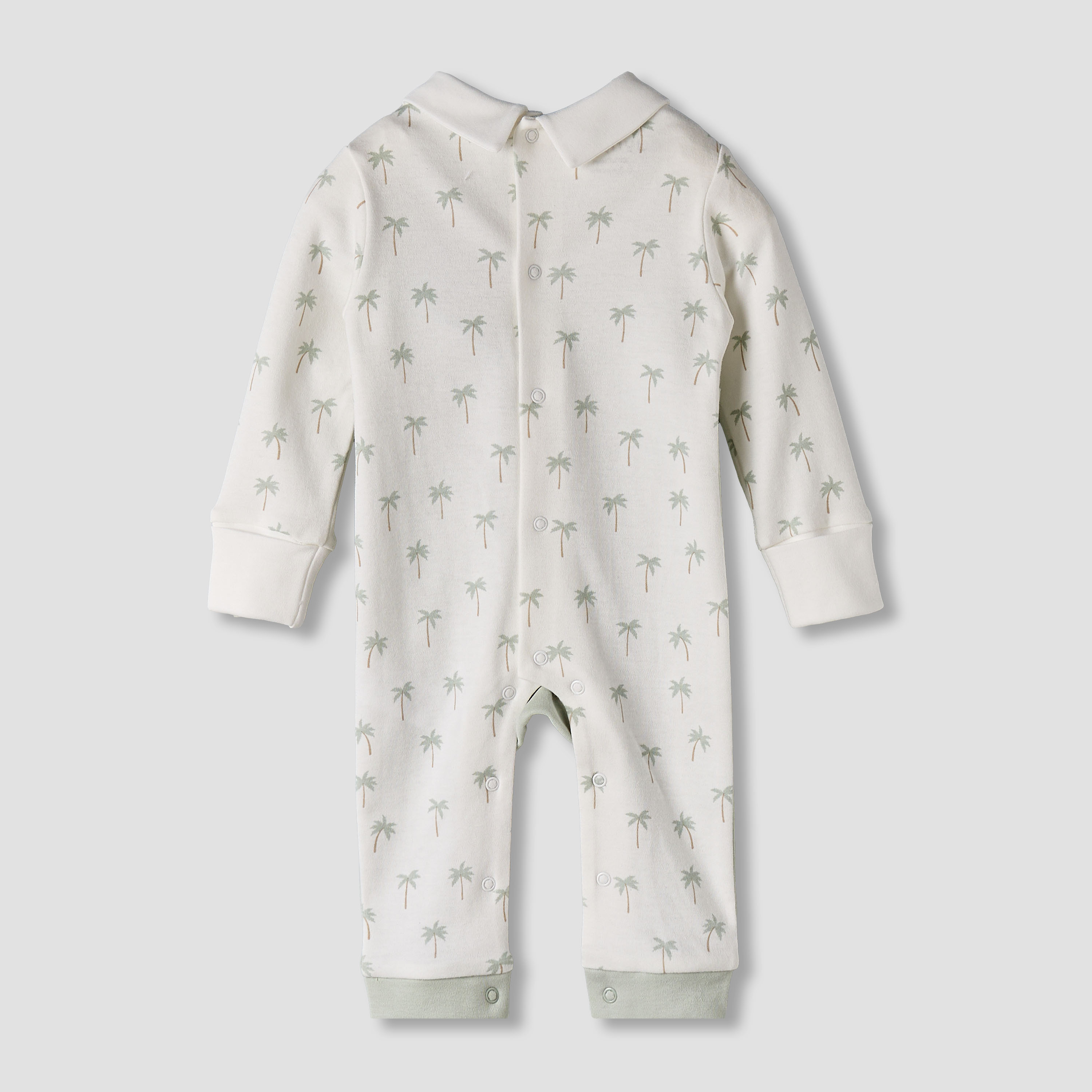 Juniors Cotton Peter Pan Collar Long Sleeves Sleepsuit with Snap Button Closure-baby-boys-clothing-nightwear-sleepsuits-image-2