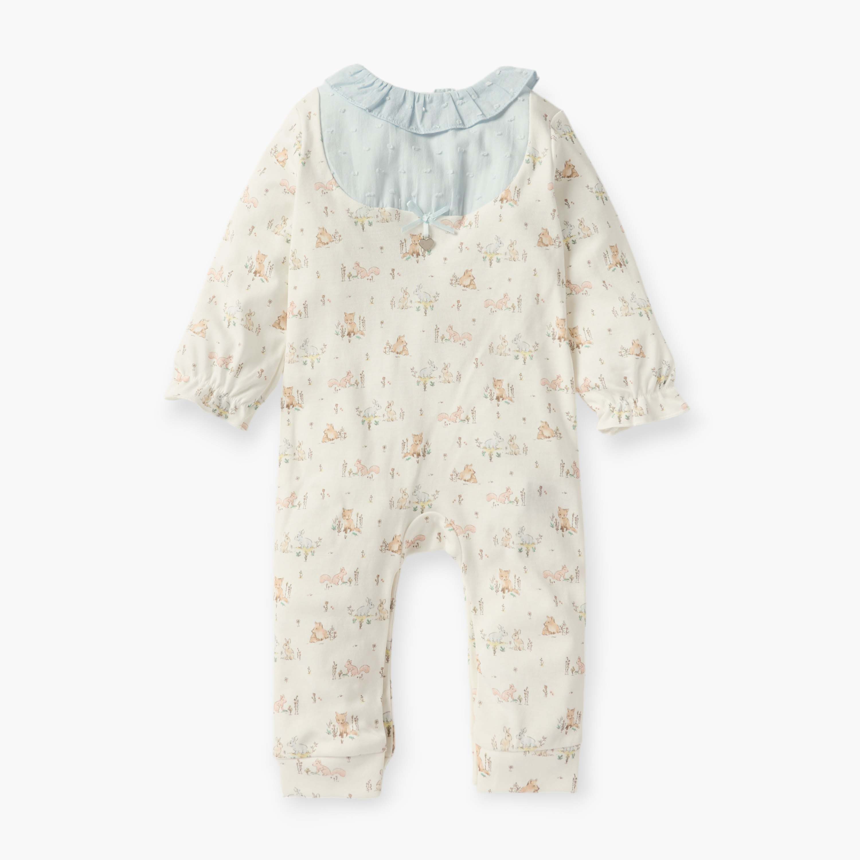 Giggles Printed Sleepsuit with Long Sleeves and Button Closure-baby-girls-clothing-nightwear-sleepsuits-image-1
