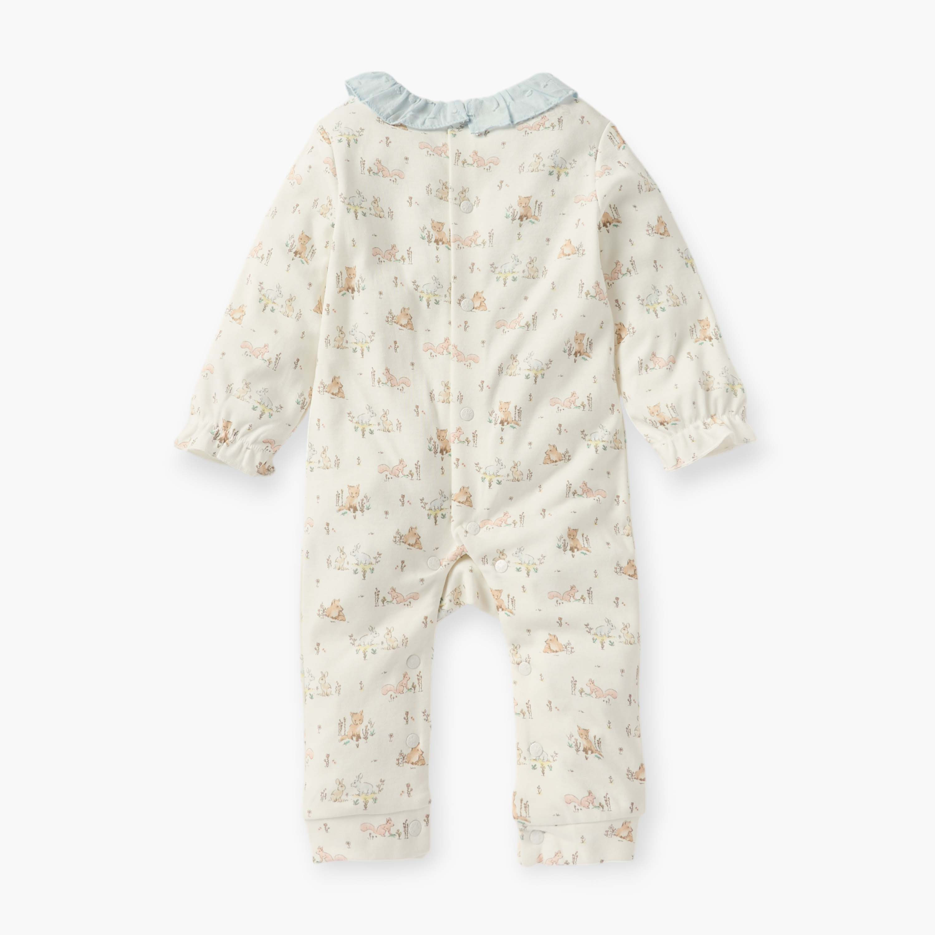Giggles Printed Sleepsuit with Long Sleeves and Button Closure-baby-girls-clothing-nightwear-sleepsuits-image-2