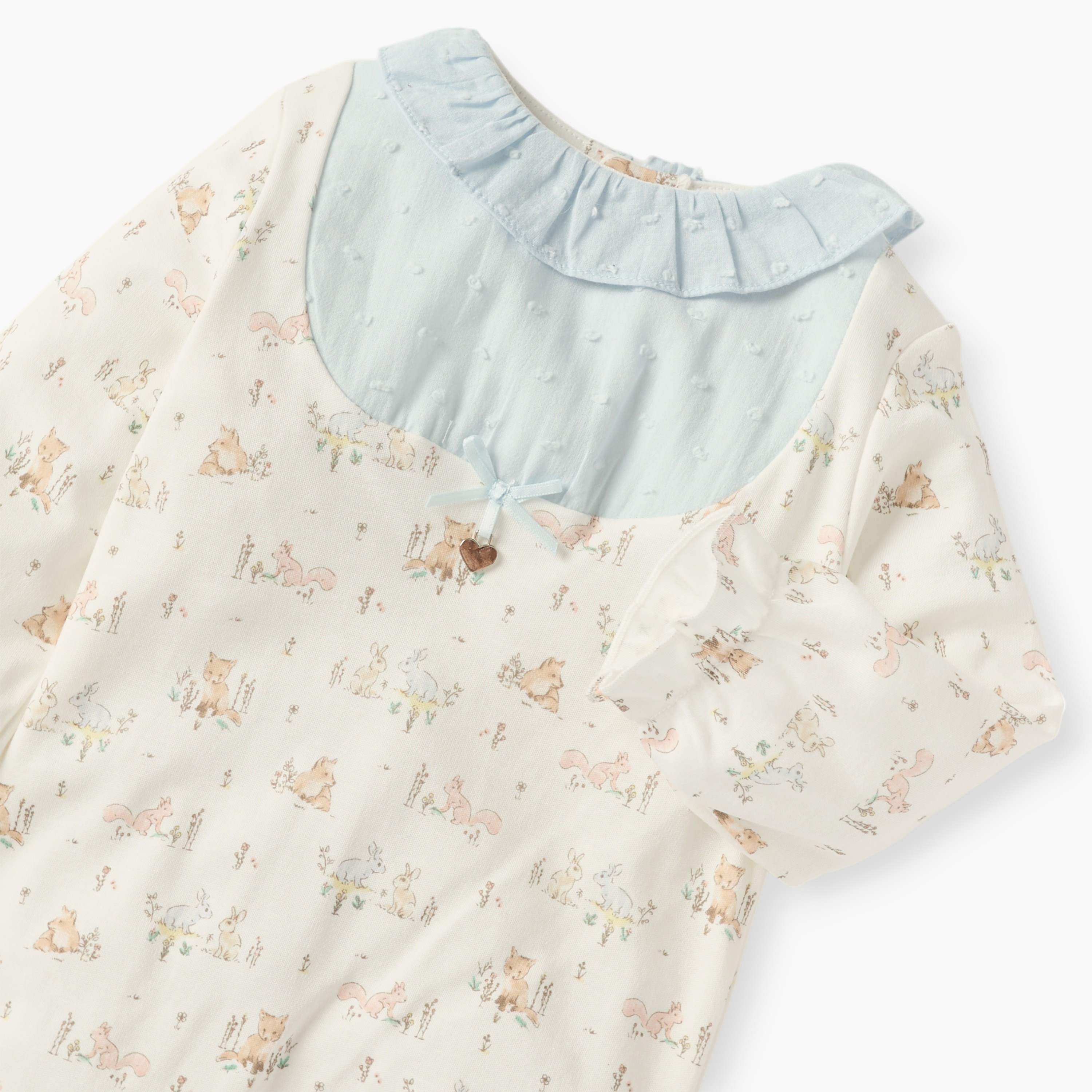 Giggles Printed Sleepsuit with Long Sleeves and Button Closure-baby-girls-clothing-nightwear-sleepsuits-image-3