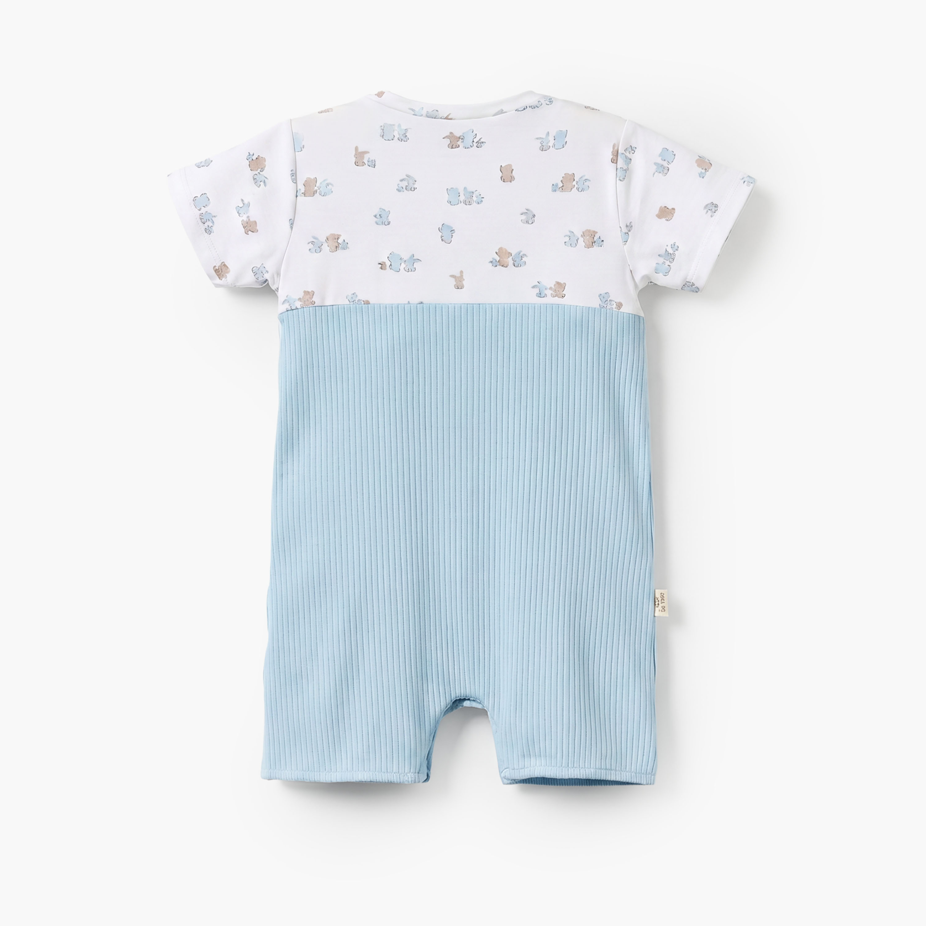 Juniors Crew Neck Short Sleeves Romper with Bunny Print-baby-boys-clothing-rompers-image-3