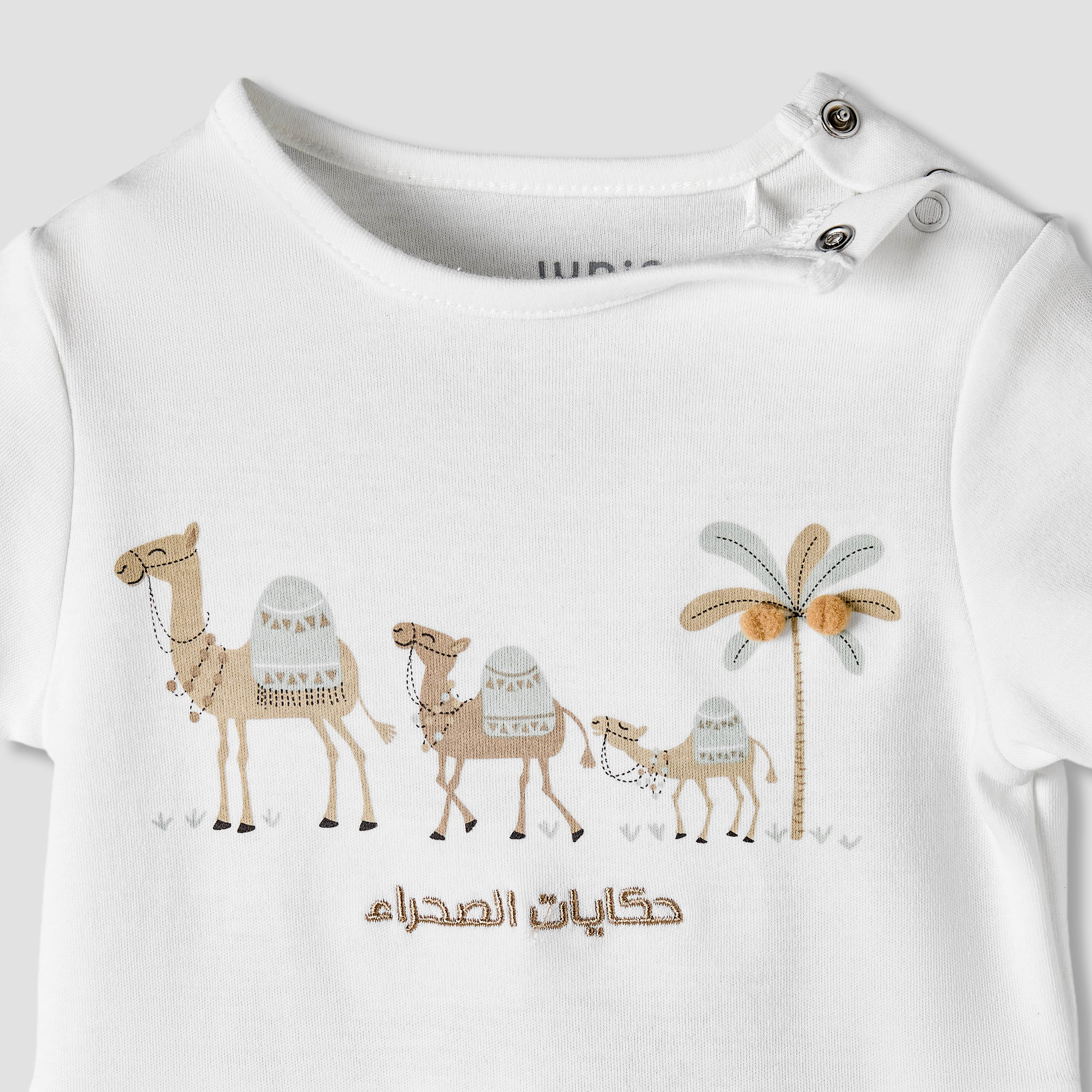Juniors Round Neck Short Sleeve Romper with Snap Button Closure-baby-boys-clothing-rompers-image-3