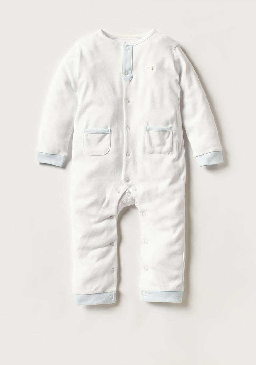 Giggles Solid Sleepsuit with Long Sleeves and Pocket-Sleepsuits-image-0