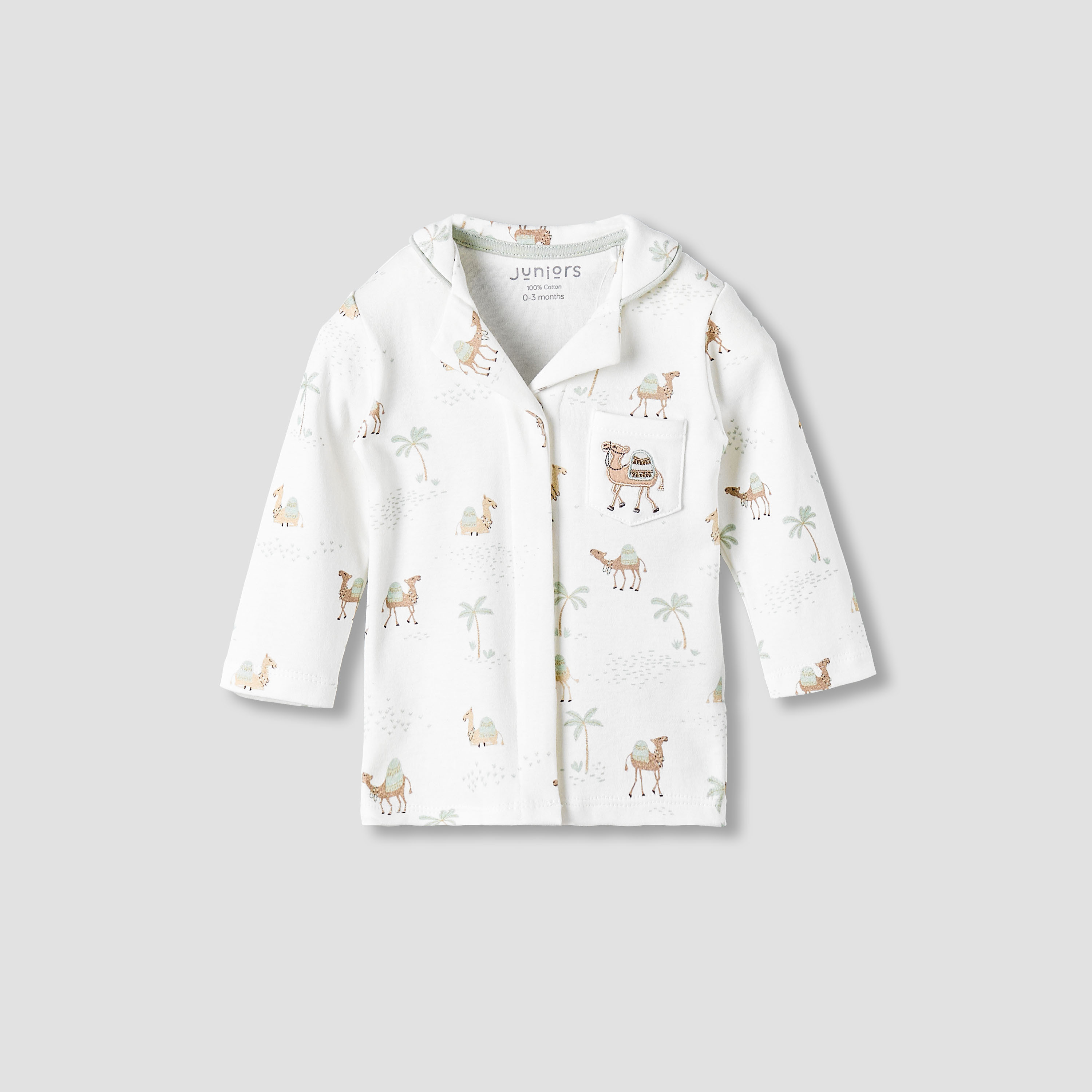 Juniors Cotton Collared Neck Long Sleeve Pyjama Set with Camel Print-baby-boys-clothing-nightwear-pyjamasets-image-3