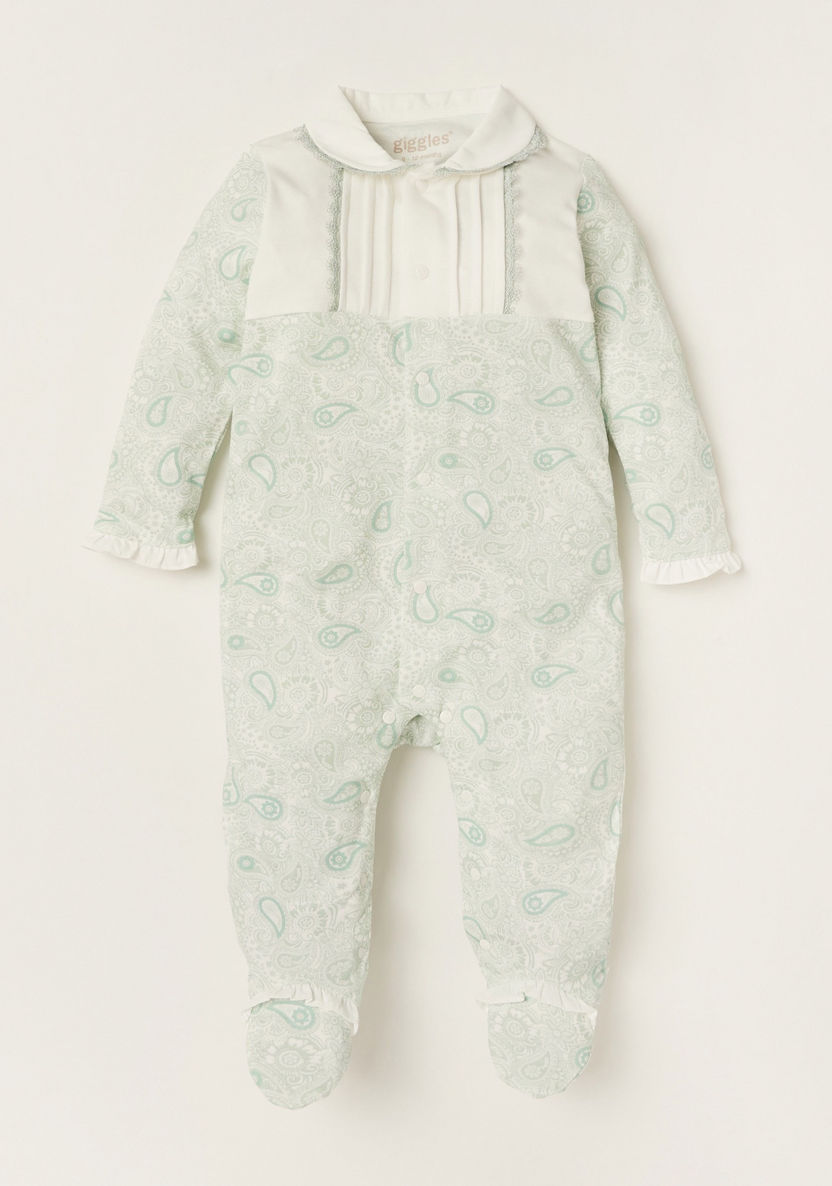 Giggles All-Over Printed Closed Feet Sleepsuit with Long Sleeves-Sleepsuits-image-0