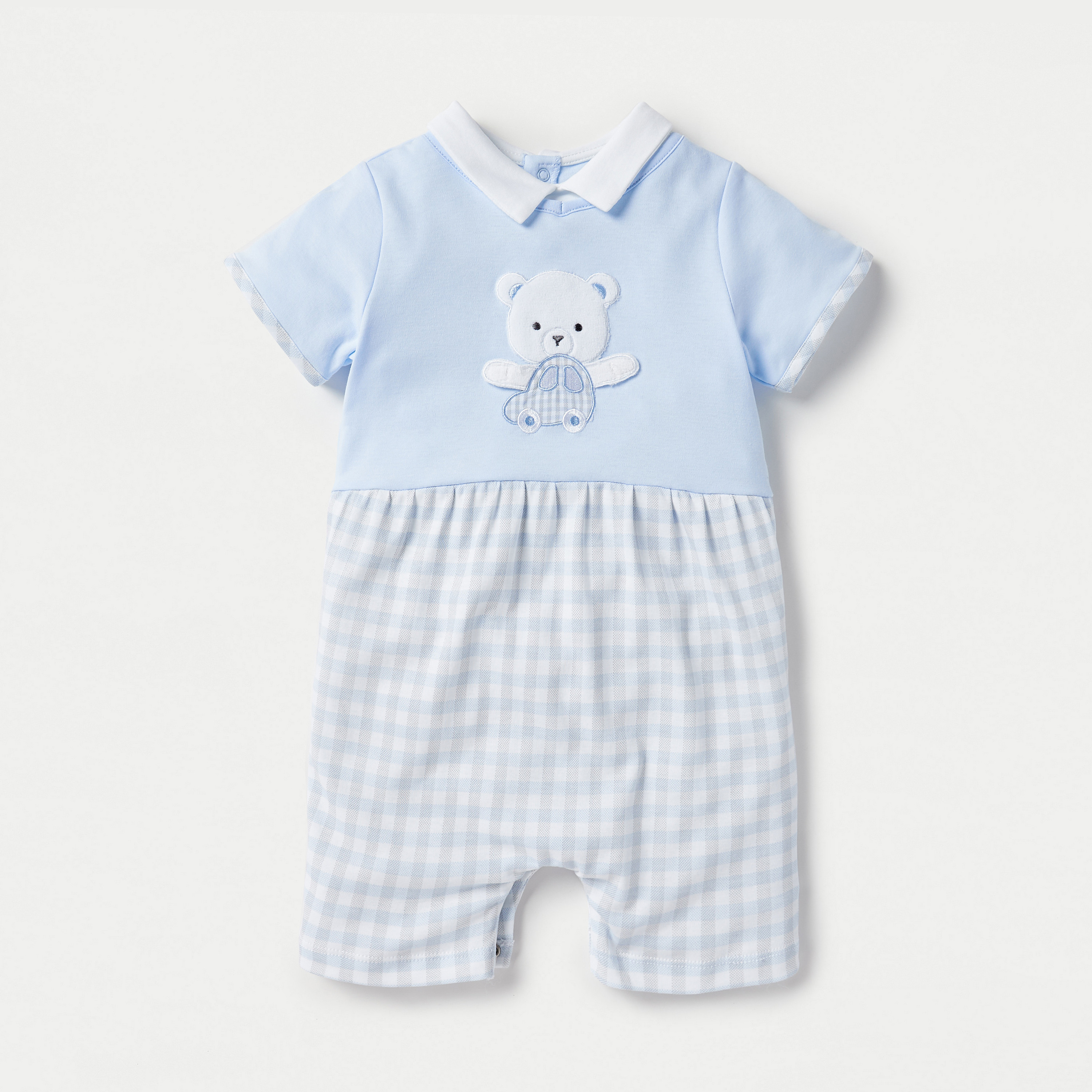 Giggles Bear Applique Romper with Button Closure-baby-boys-clothing-rompers-image-1