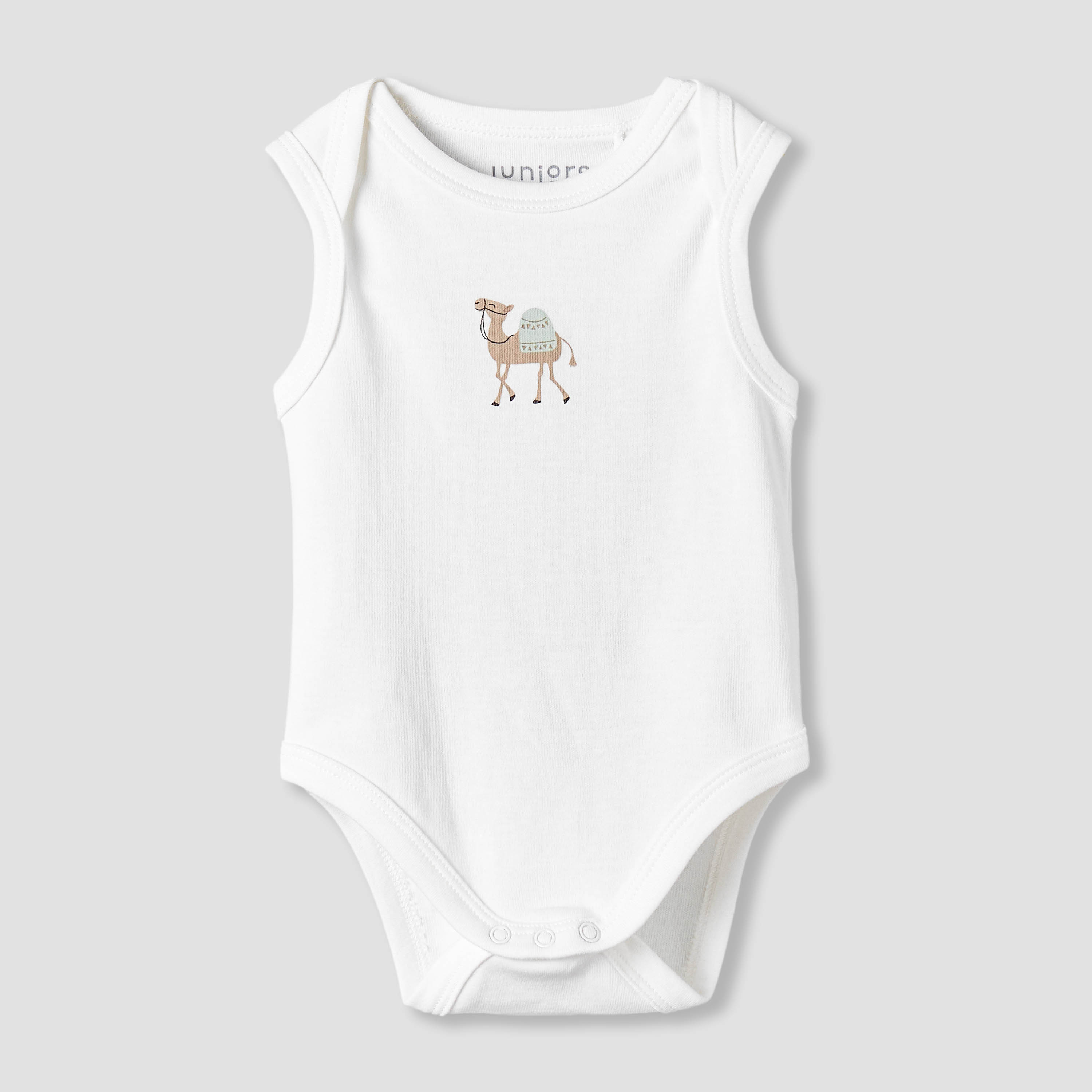 Pack of 2 Juniors Round Neck Sleeveless Bodysuit with Snap Button Closure-baby-boys-clothing-bodysuits-image-3