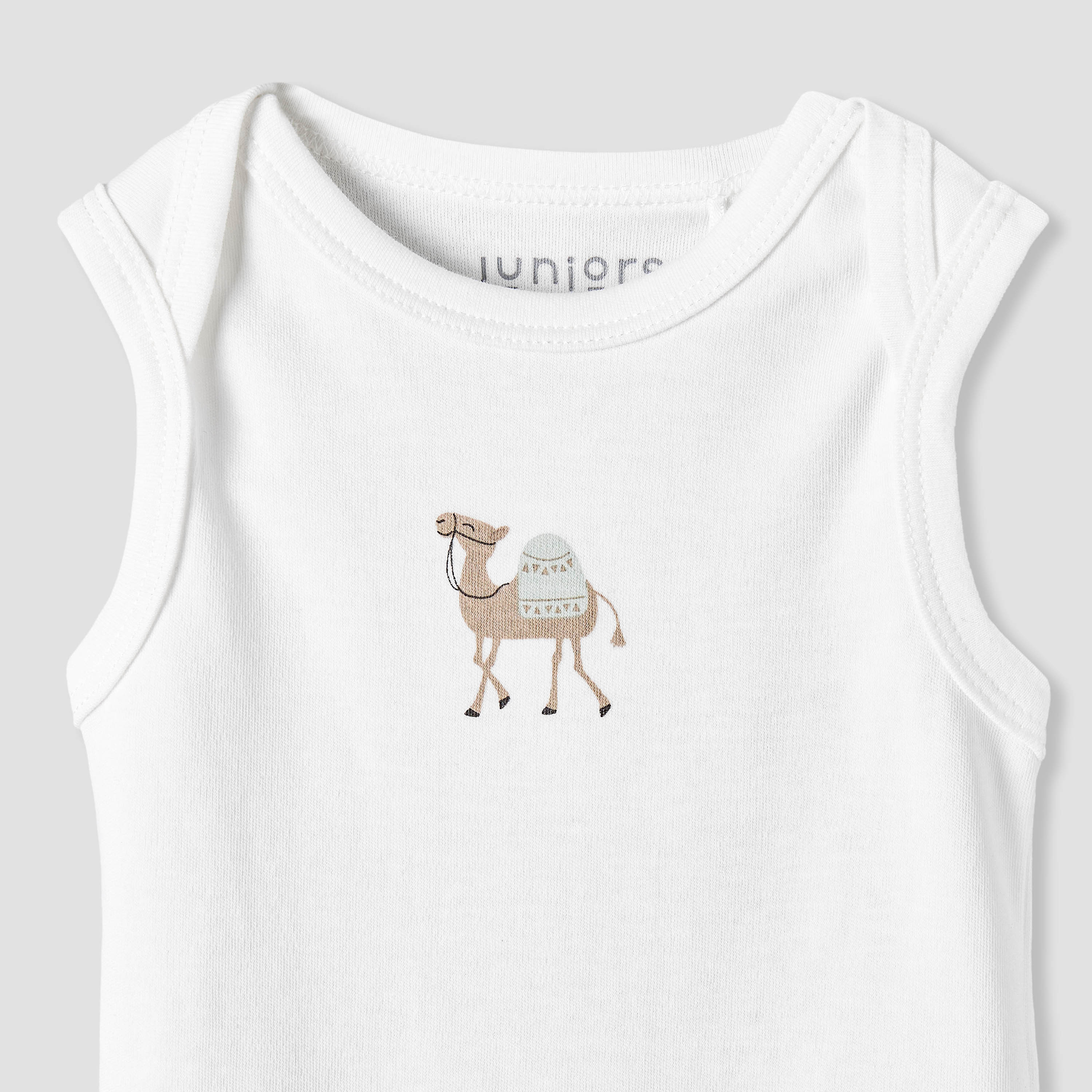 Pack of 2 Juniors Round Neck Sleeveless Bodysuit with Snap Button Closure-baby-boys-clothing-bodysuits-image-5