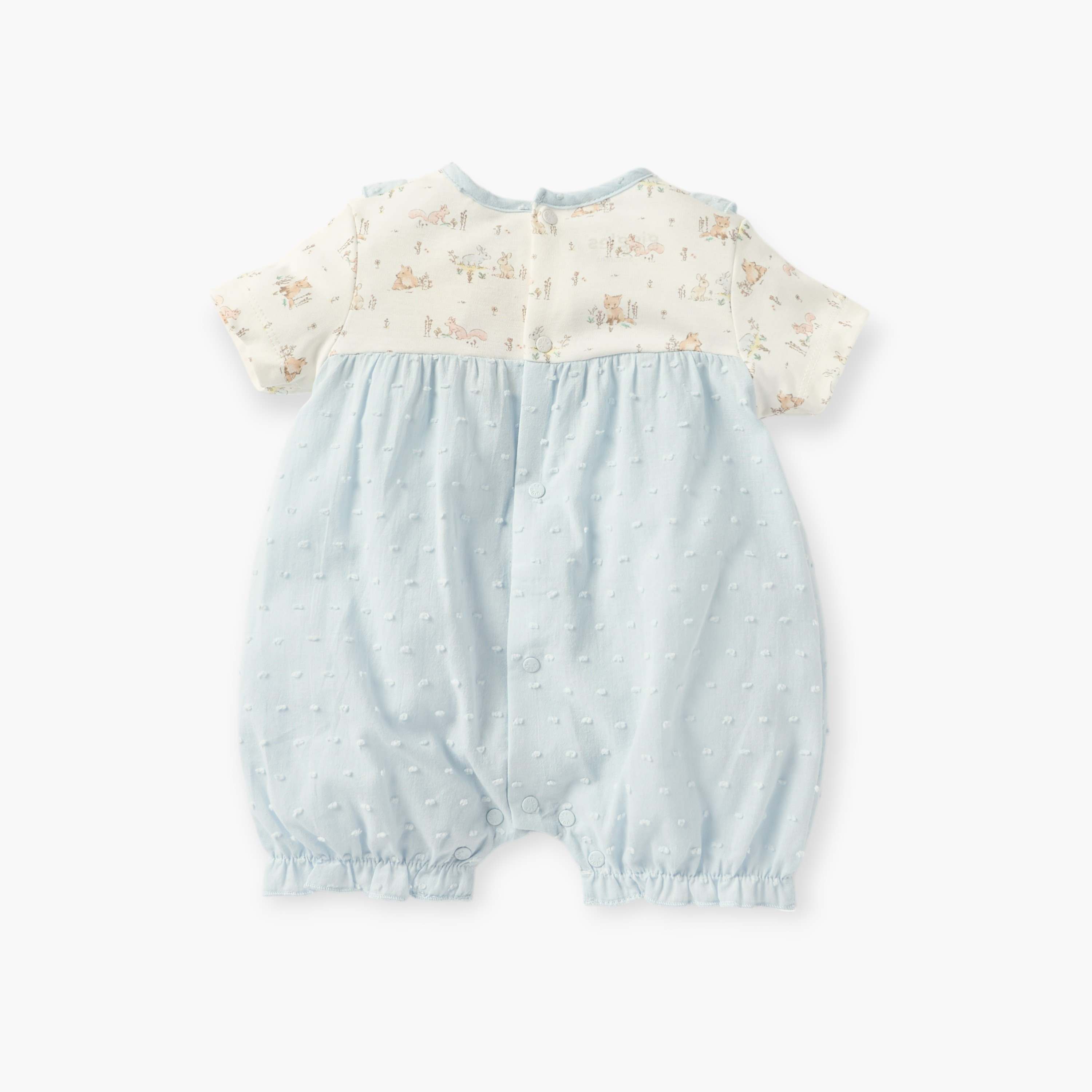 أفرول بطبعات وأكمام قصيرة وزر إغلاق من جيجلز-baby-girls-clothing-rompers-image-2