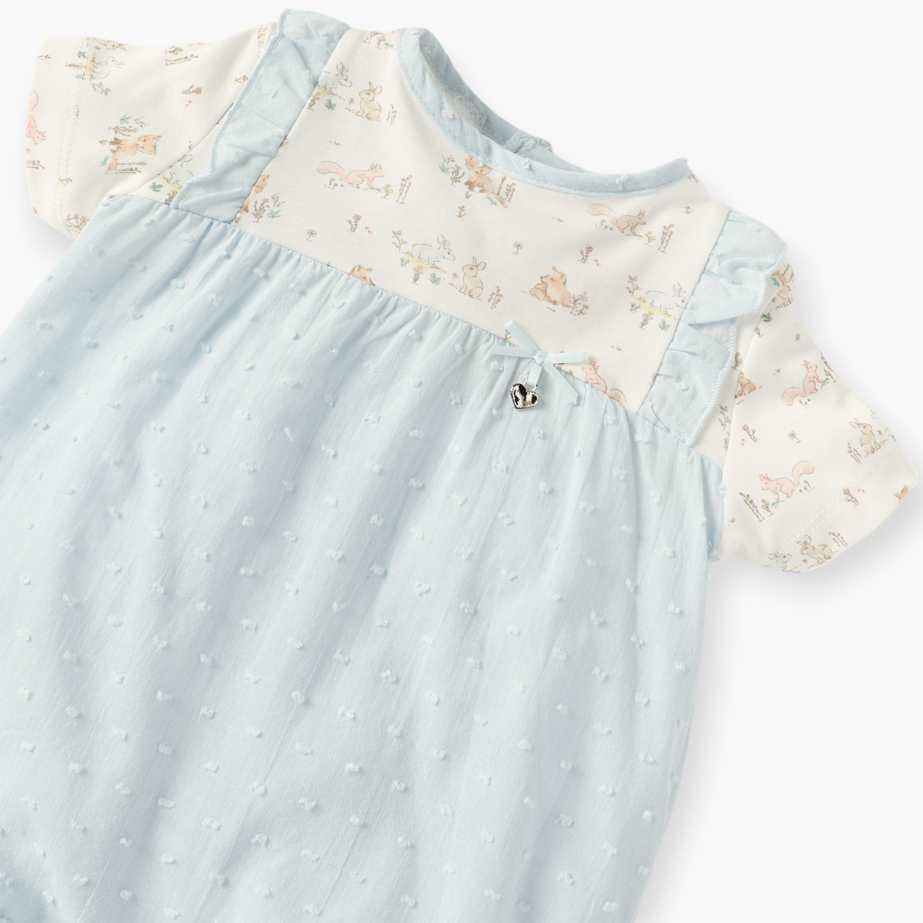 أفرول بطبعات وأكمام قصيرة وزر إغلاق من جيجلز-baby-girls-clothing-rompers-image-3