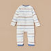 Giggles Striped Sleepsuit with Long Sleeves and Car Applique Detail-Sleepsuits-thumbnail-3