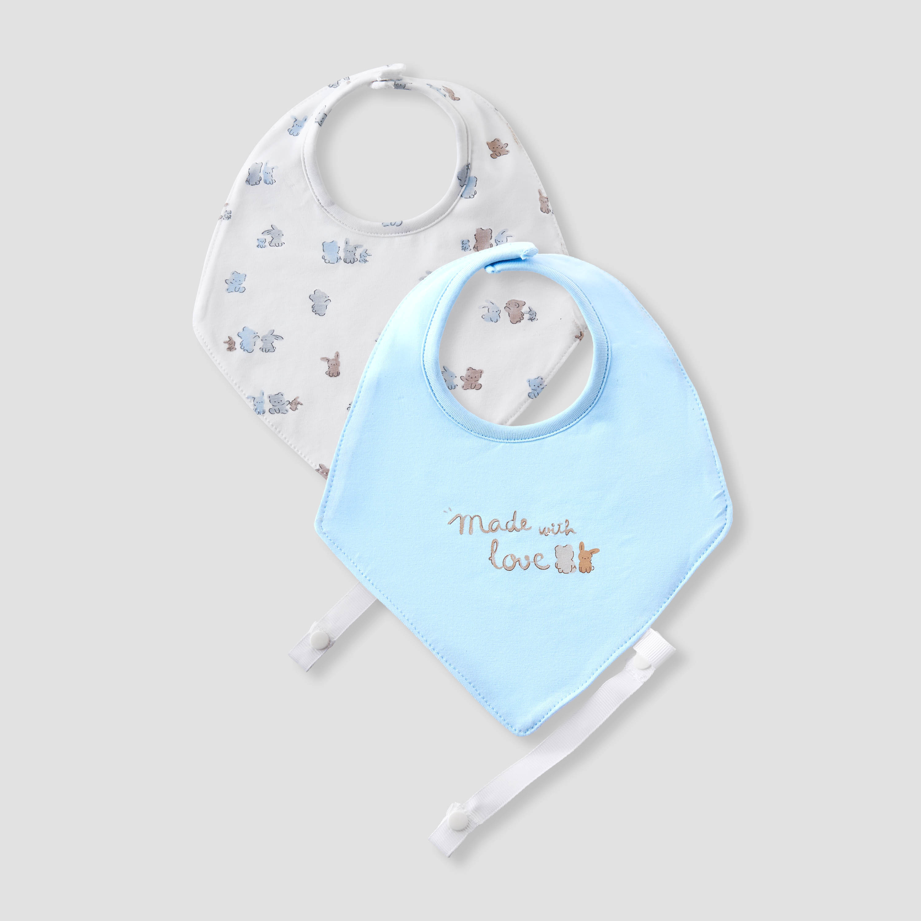 Pack of 2 Juniors Baby Bib with Fun Print-baby-feeding-bibs-image-1