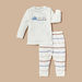 Giggles Car Applique Long Sleeves T-shirt and Elasticated Pyjama Set-Pyjama Sets-thumbnail-0
