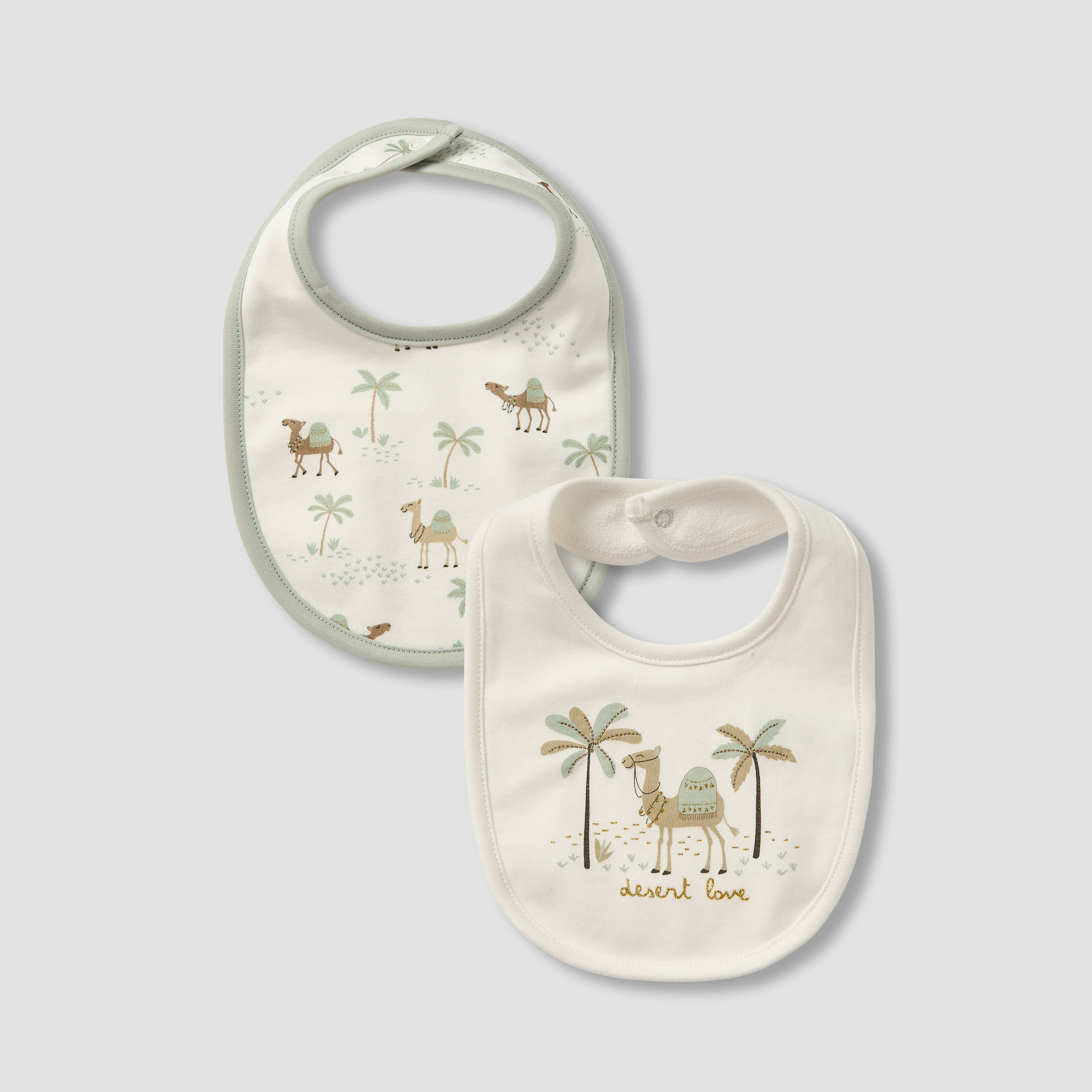 Pack of 2 Juniors Baby Bib with Camel Print-baby-feeding-bibs-image-1