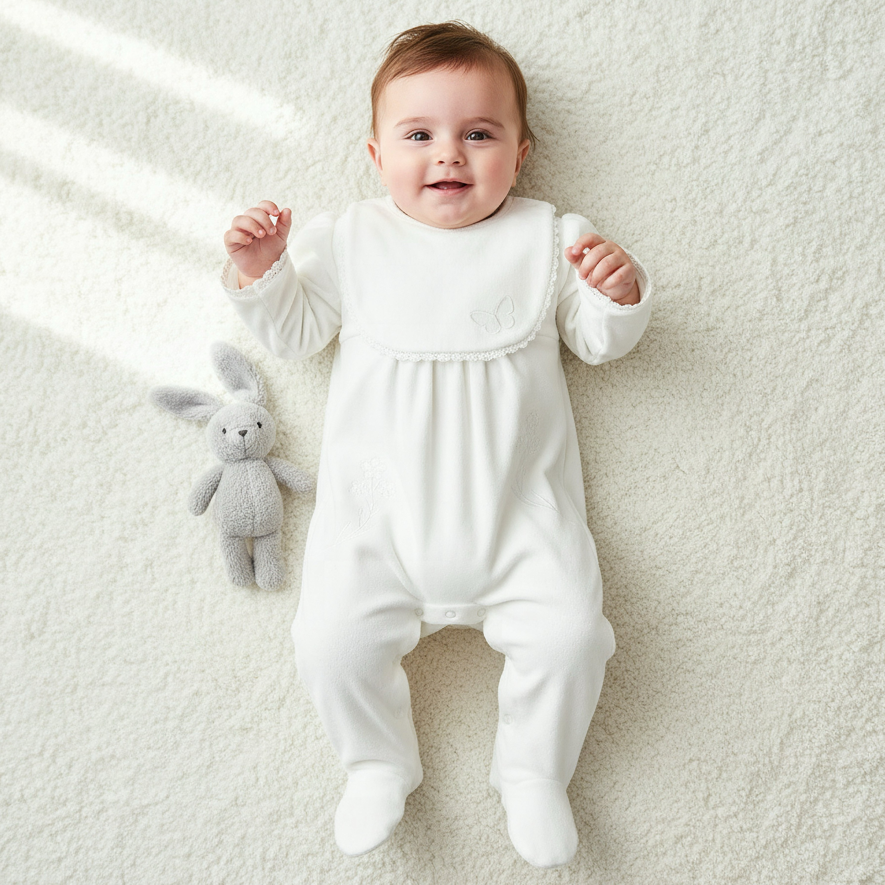 Giggles Round Neck Long Sleeves Sleepsuit with Butterfly Applique-baby-girls-clothing-nightwear-sleepsuits-image-1