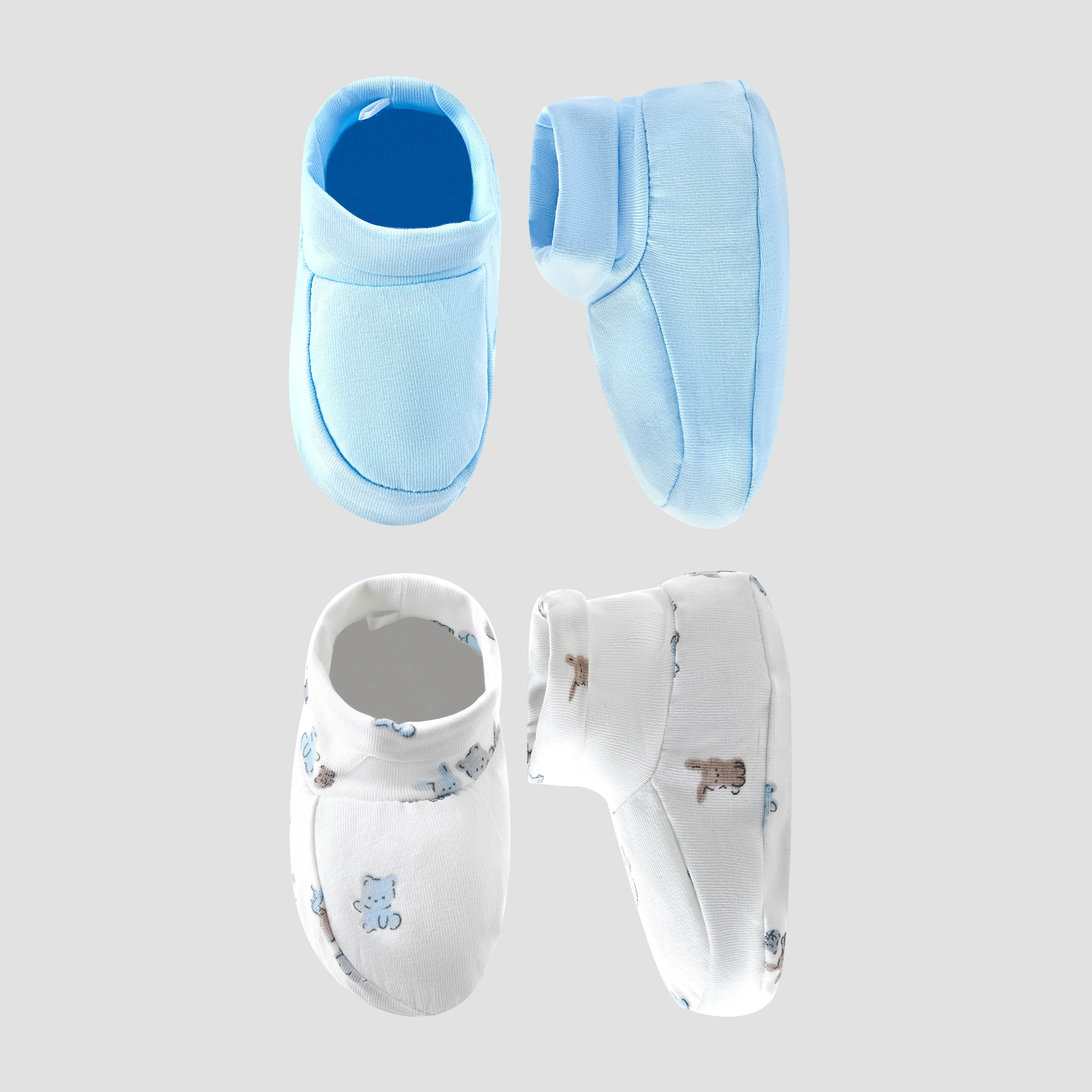 Pack of 2 Juniors Booties with Rolled Hem-baby-boys-shoes-booties-image-1