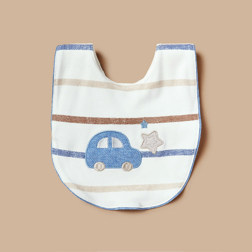 Giggles Embroidered Bib with Button Closure-Bibs and Burp Cloths-image-0