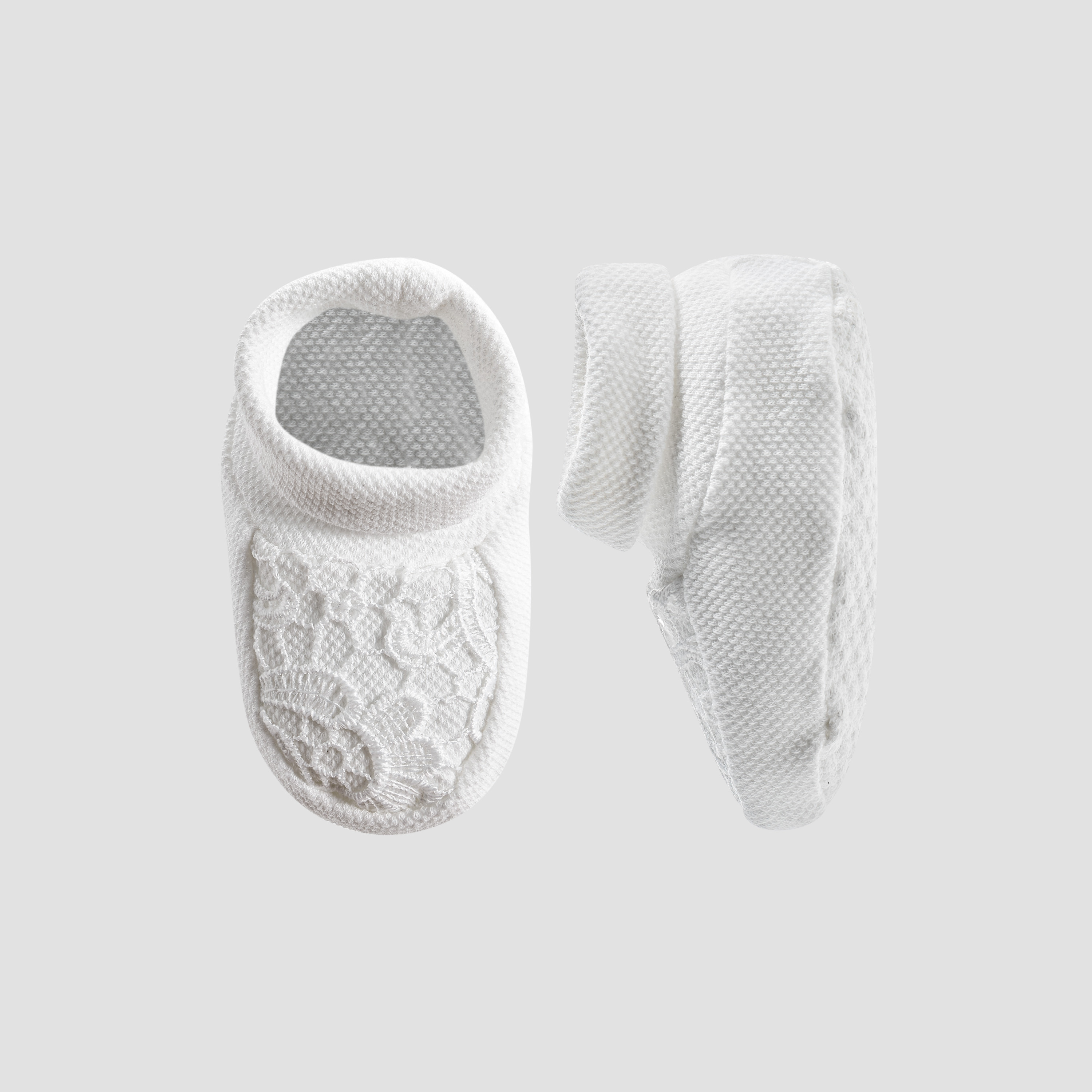 Giggles Lace Textured Booties-baby-girls-shoes-booties-image-1