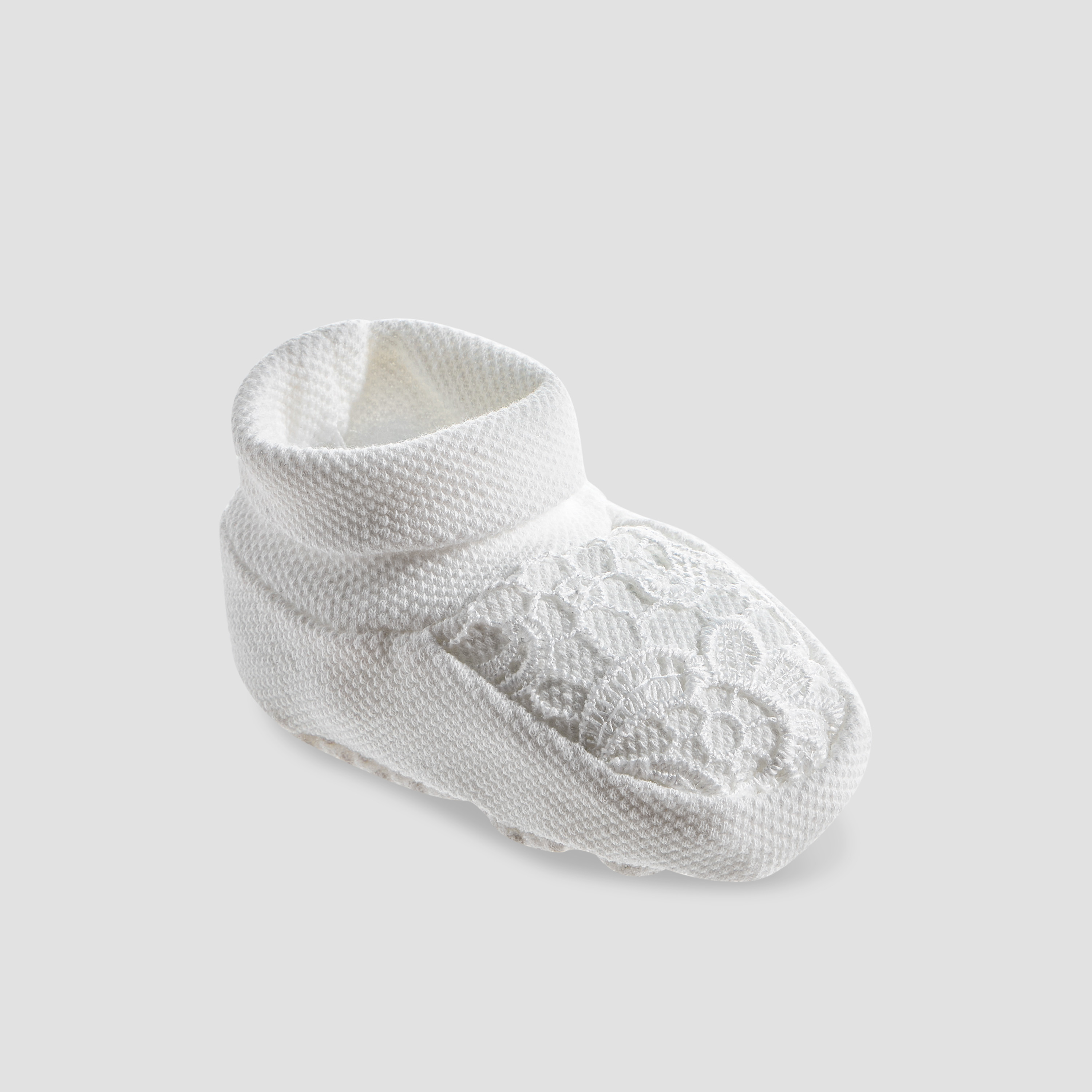 Giggles Lace Textured Booties-baby-girls-shoes-booties-image-2