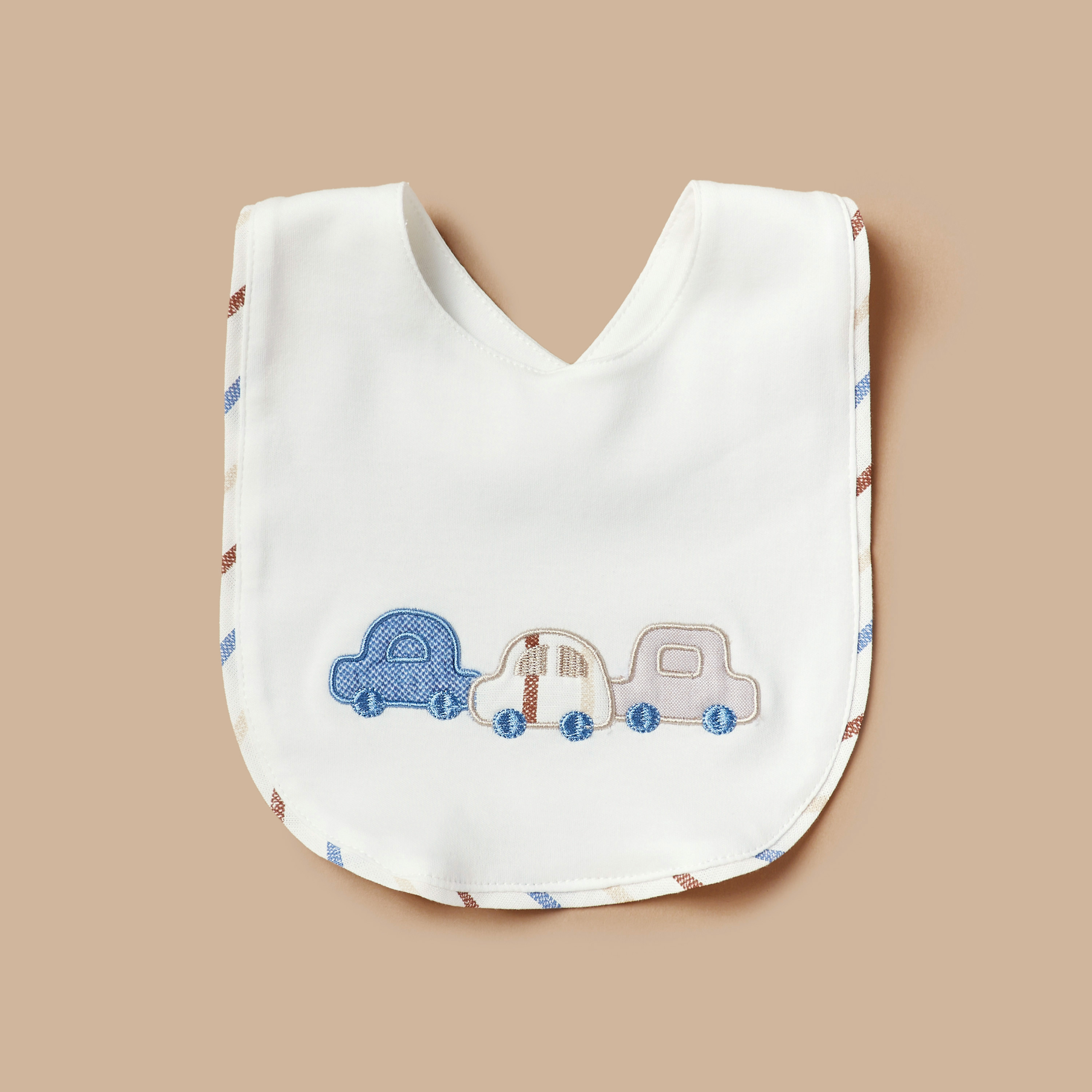 Giggles Embroidered Bib with Button Closure-baby-feeding-bibs-image-1