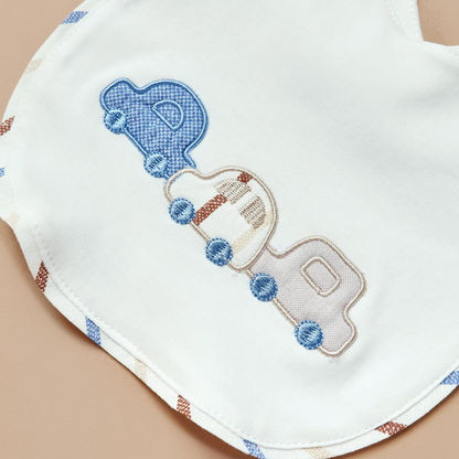 Giggles Embroidered Bib with Button Closure-Bibs and Burp Cloths-image-1