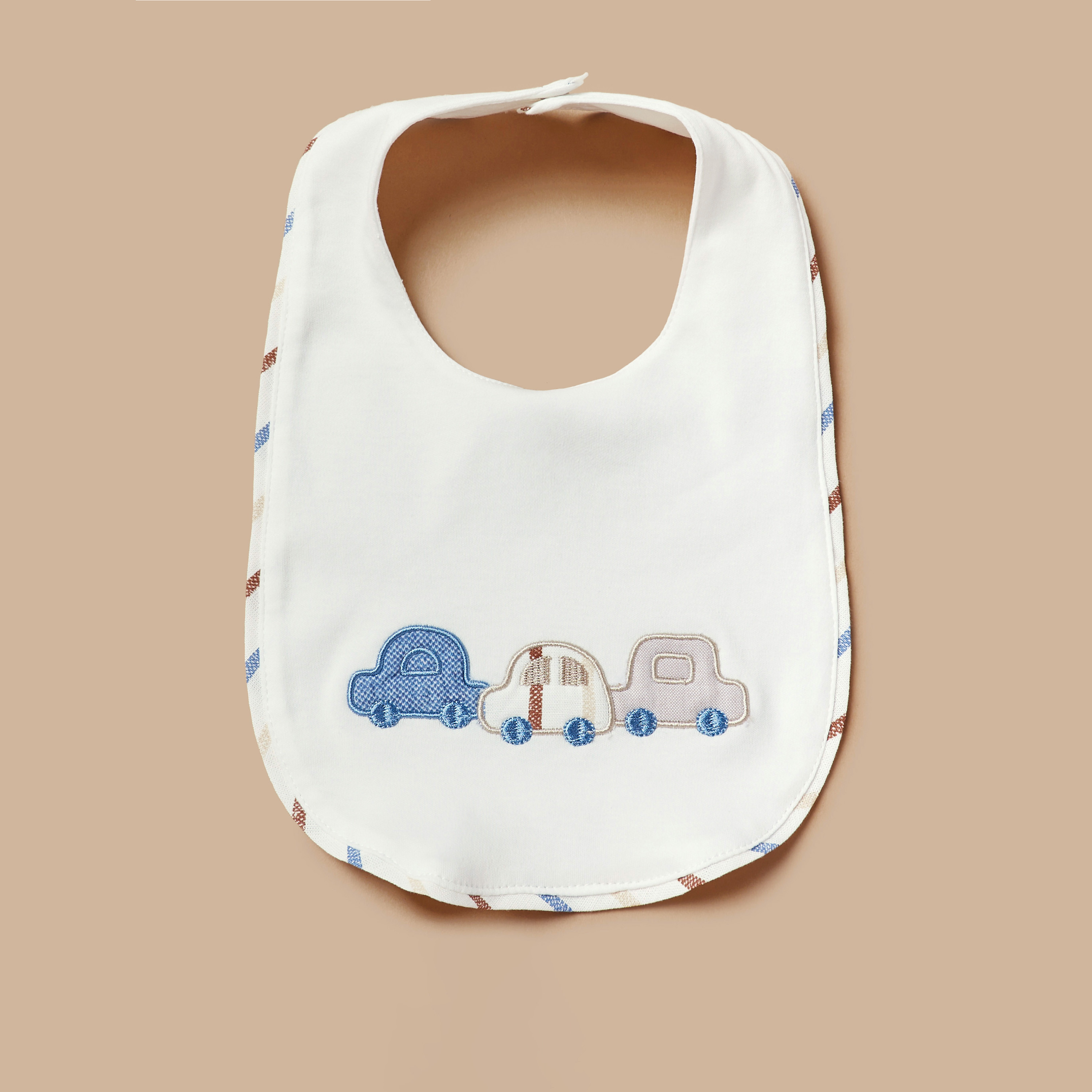 Giggles Embroidered Bib with Button Closure-baby-feeding-bibs-image-3