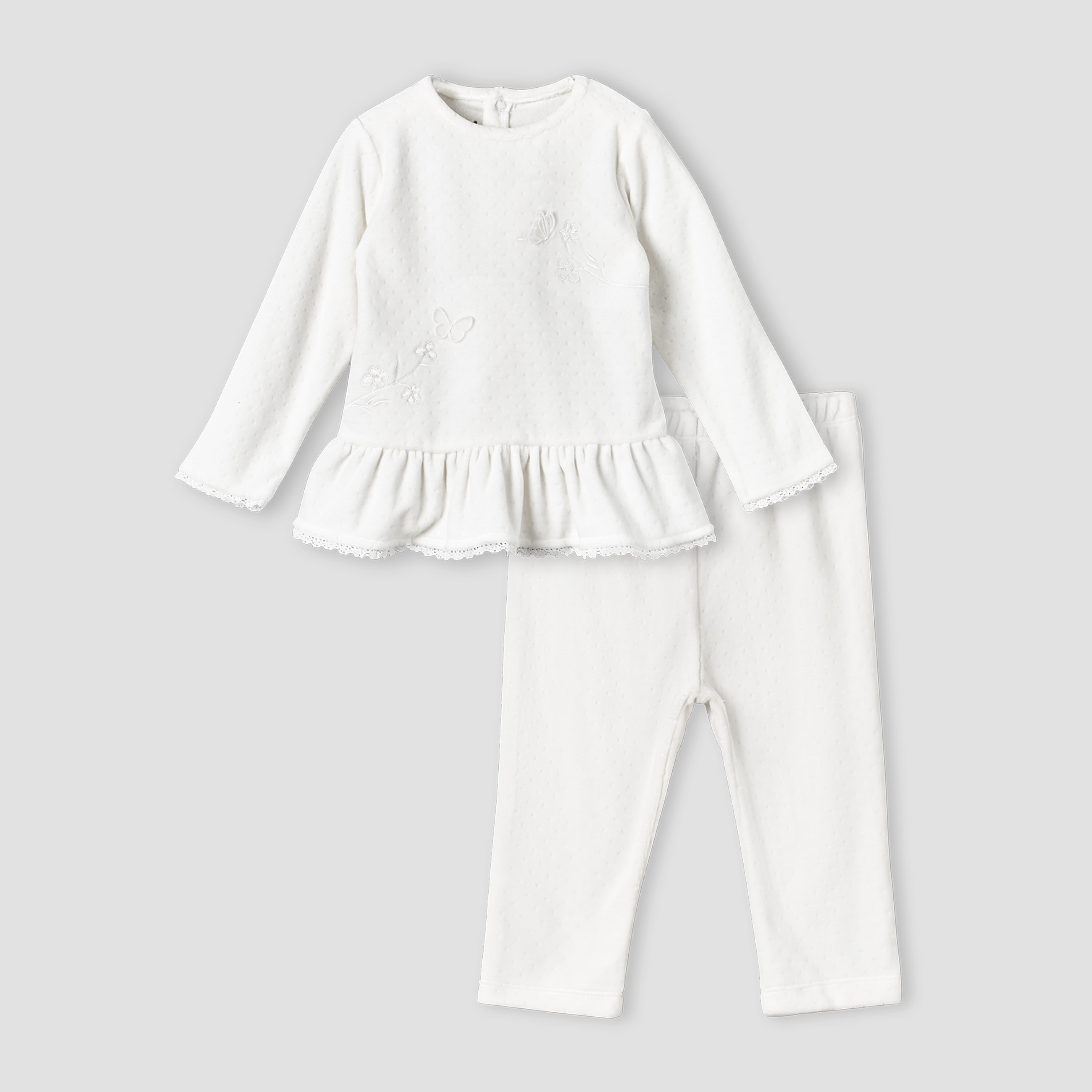 Giggles Round Neck Long Sleeve Pyjama Set with Embroidery-baby-girls-clothing-nightwear-pyjamasets-image-1