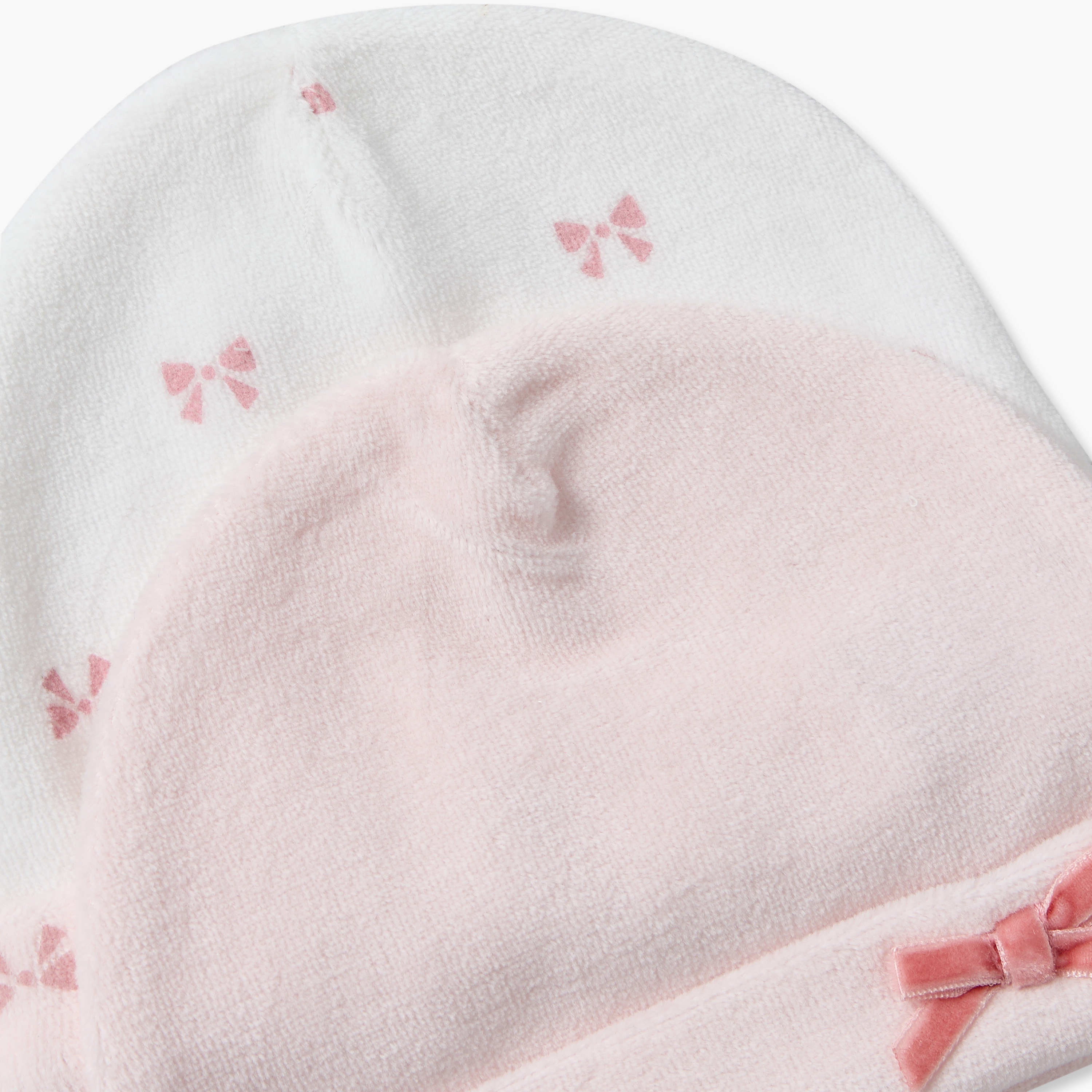 Pack of 2 Juniors Caps with Bow Print-baby-girls-accessories-caps-image-6