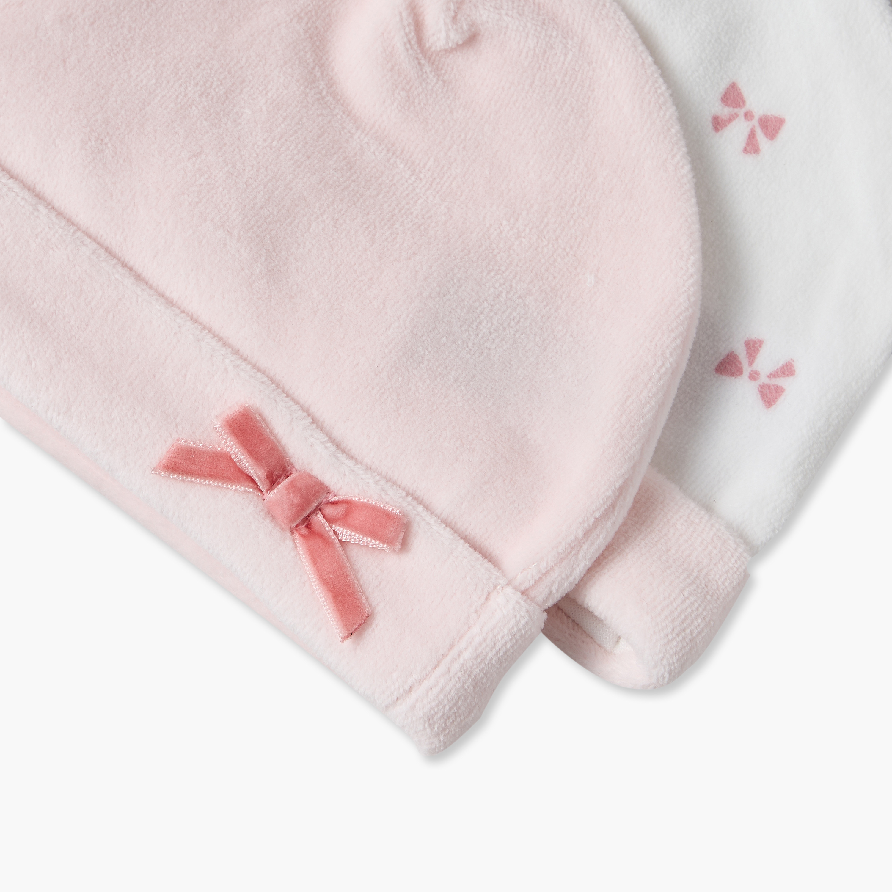 Pack of 2 Juniors Caps with Bow Print-baby-girls-accessories-caps-image-7