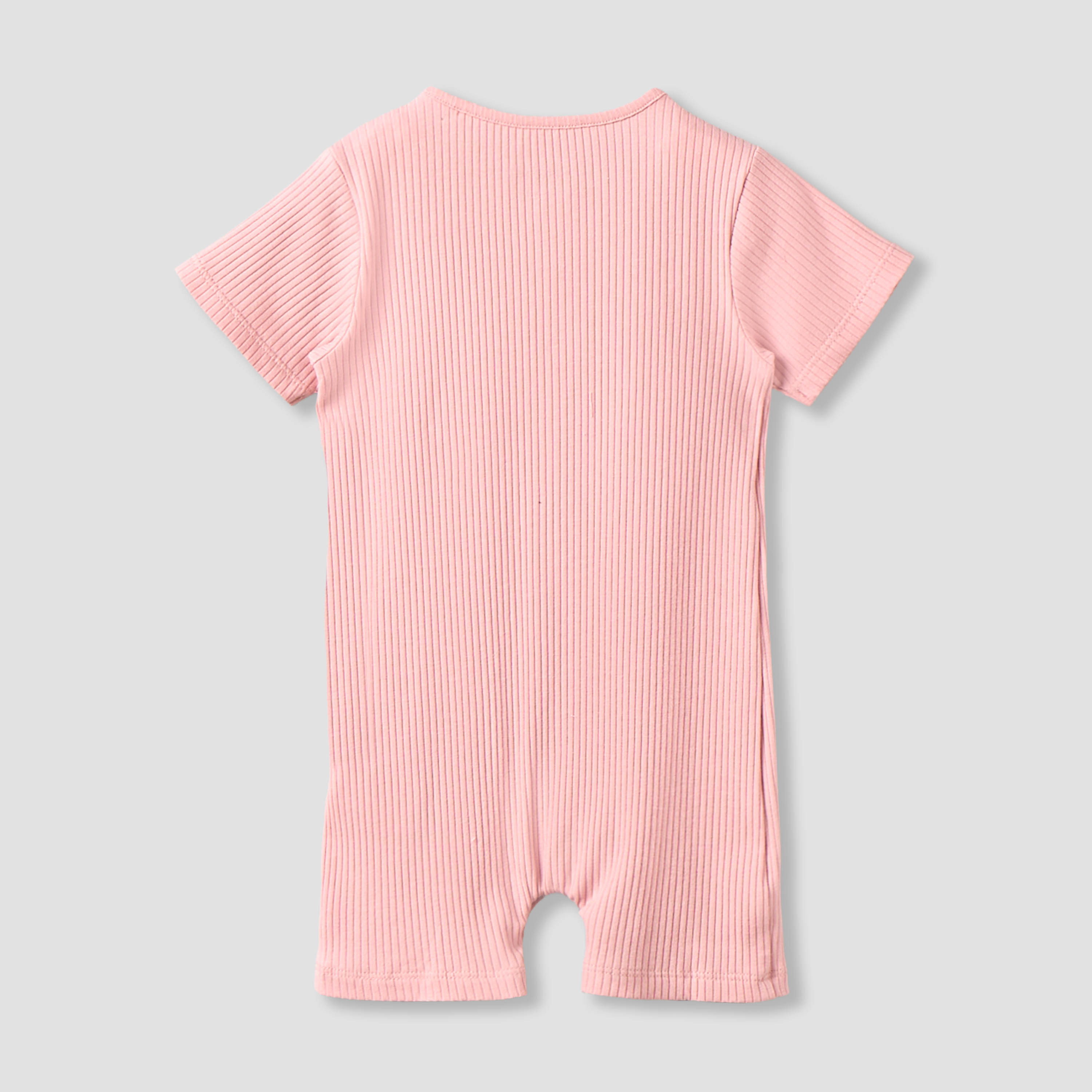 Juniors Round Neck Short Sleeves Romper with Pockets-baby-girls-clothing-rompers-image-2