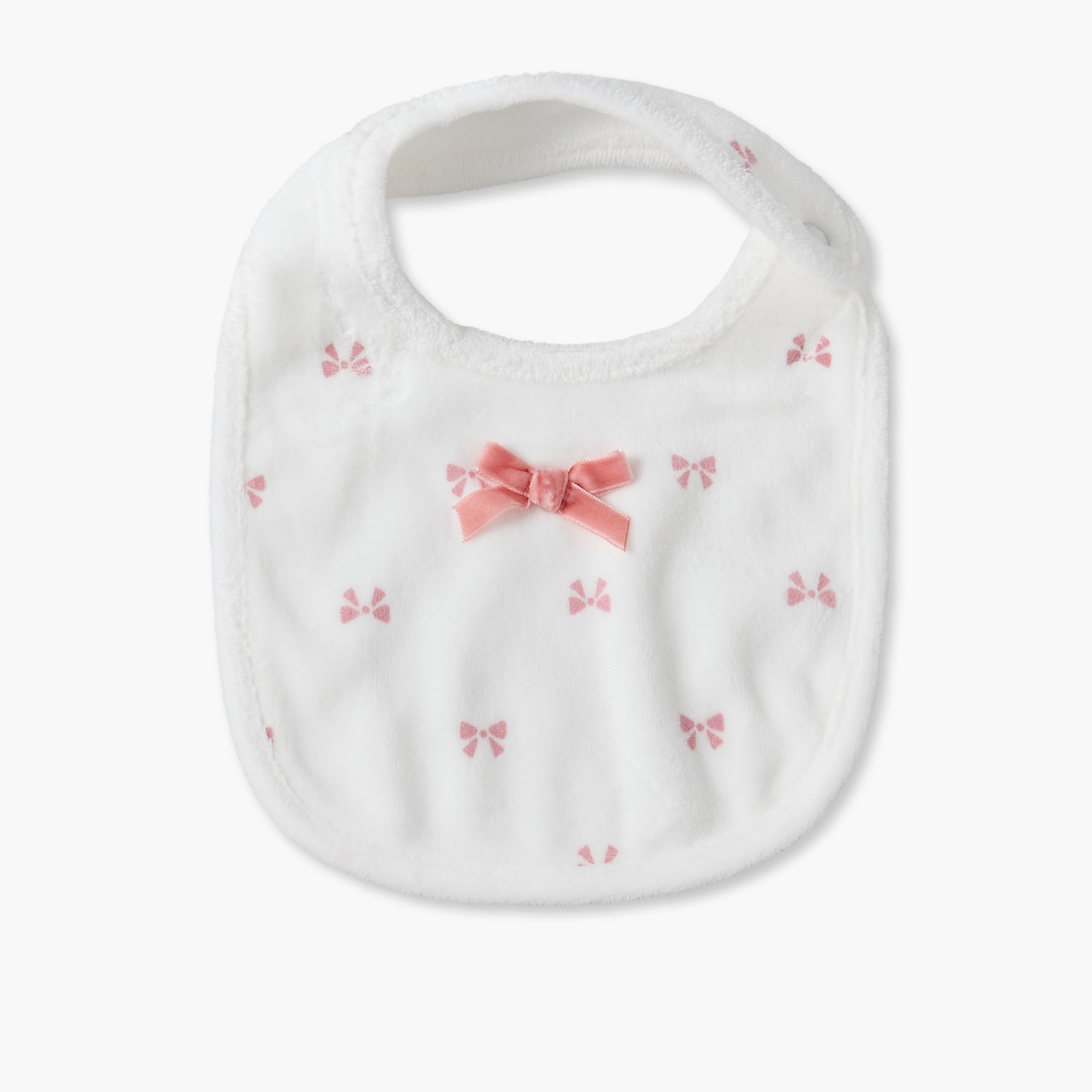 Pack of 2 Juniors Baby Bibs with Bow Applique-baby-feeding-bibs-image-2
