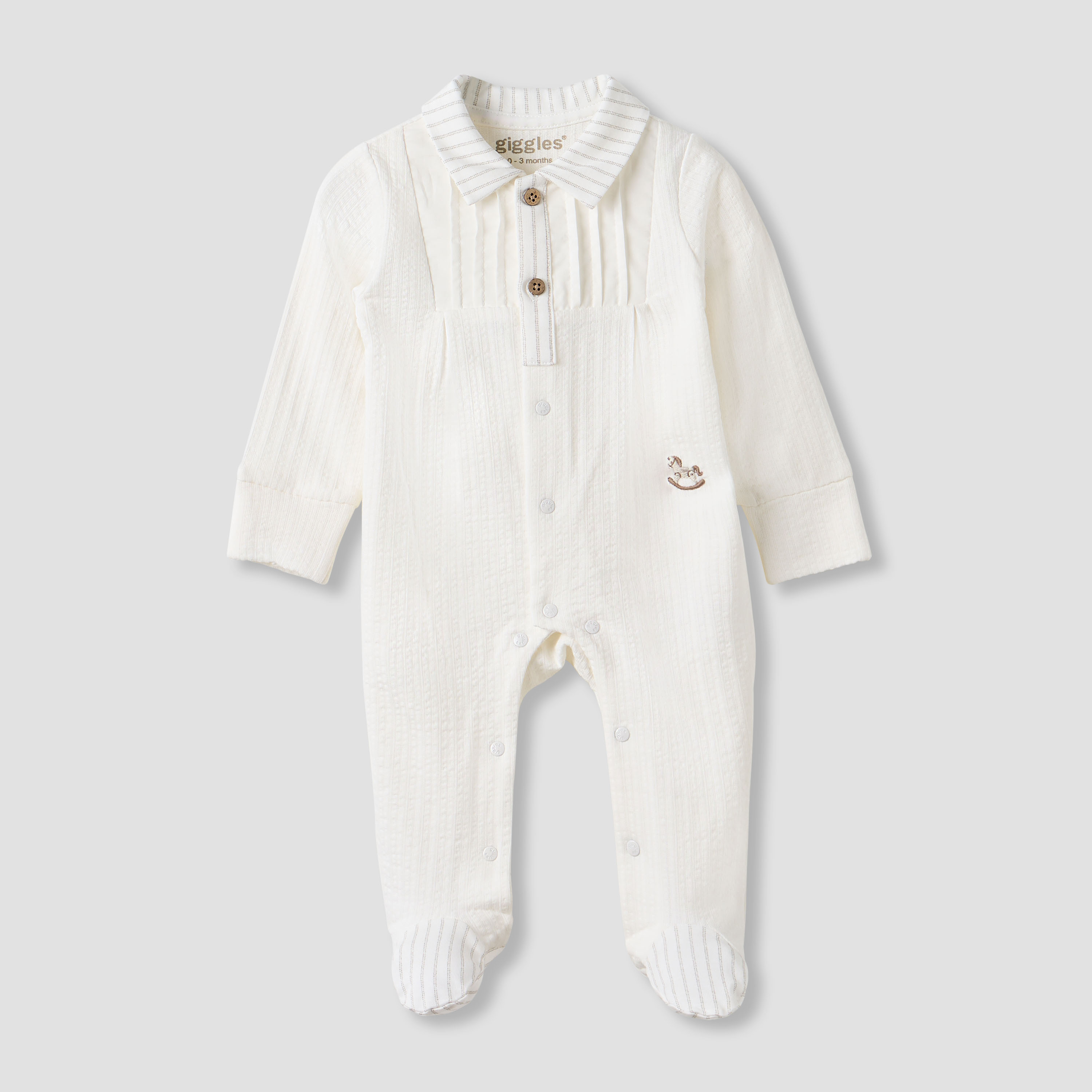 Giggles Pintuck Collared Sleepsuit with Long Sleeves-baby-boys-clothing-nightwear-sleepsuits-image-1