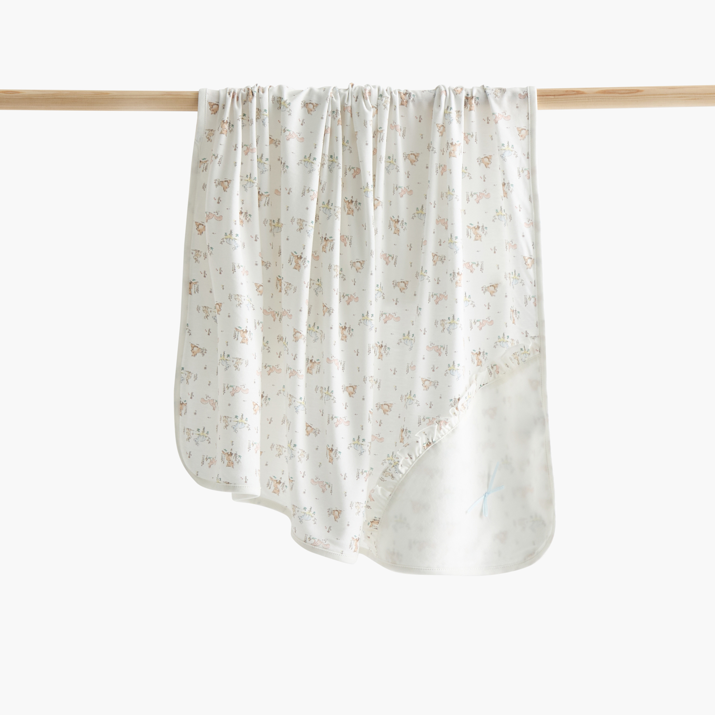 Giggles Safari Print Receiving Blanket with Hood - 70x70 cm-baby-nursery-blanketsandswaddles-receivingblankets-image-1
