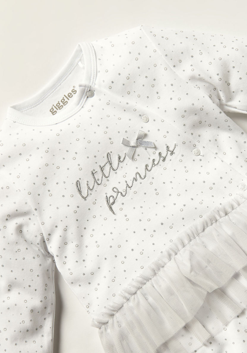 Giggles Printed Closed Feet Sleepsuit with Long Sleeves and Ruffles-Sleepsuits-image-1