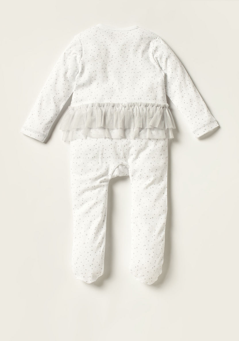 Giggles Printed Closed Feet Sleepsuit with Long Sleeves and Ruffles-Sleepsuits-image-3