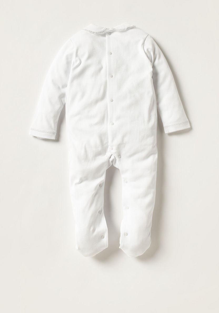 Giggles Embroidered Closed Feet Sleepsuit with Peter Pan Collar-Sleepsuits-image-3