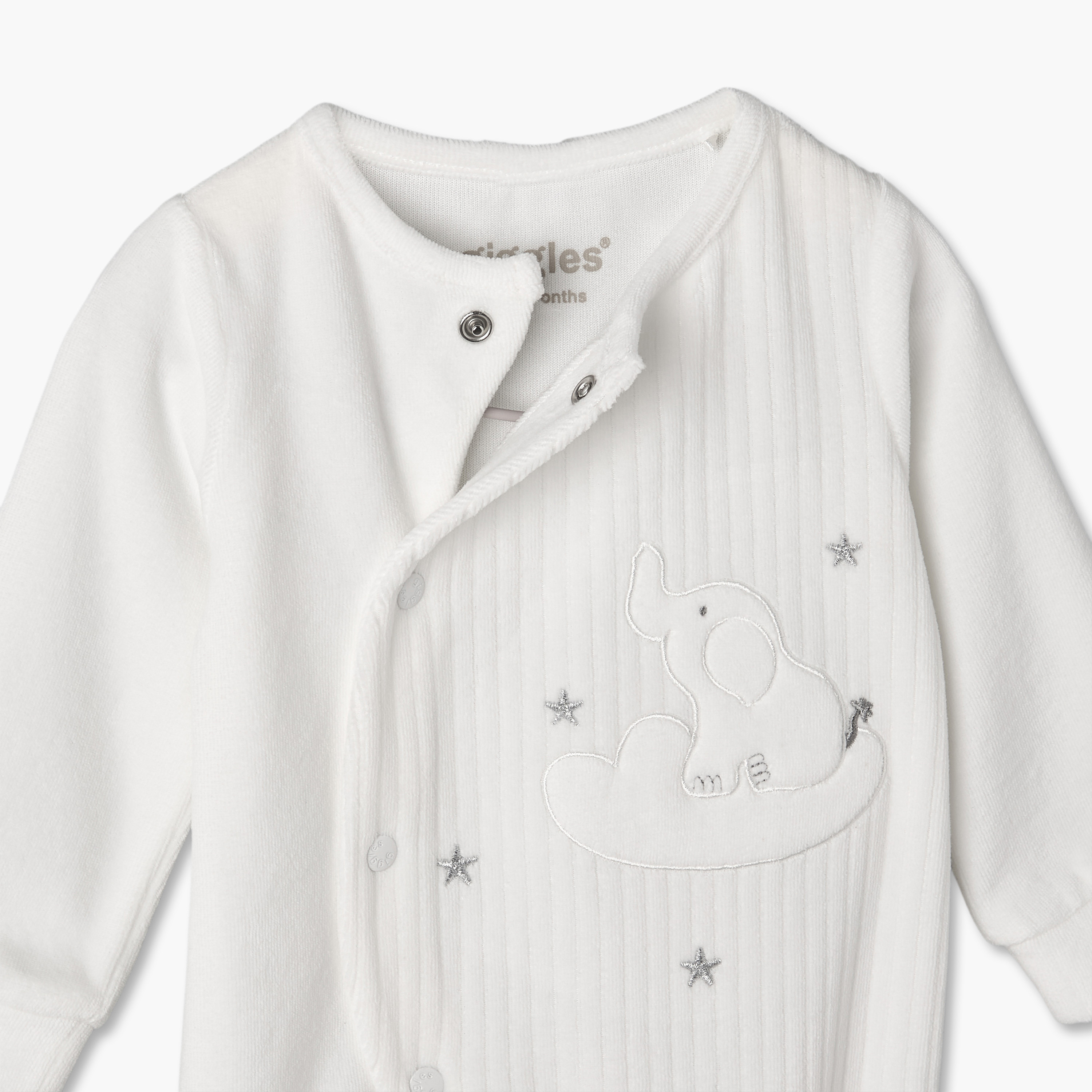 بدلة نوم بياقة ضيقة وأكمام طويلة وتطريزات من جيجلز-baby-boys-clothing-nightwear-sleepsuits-image-4
