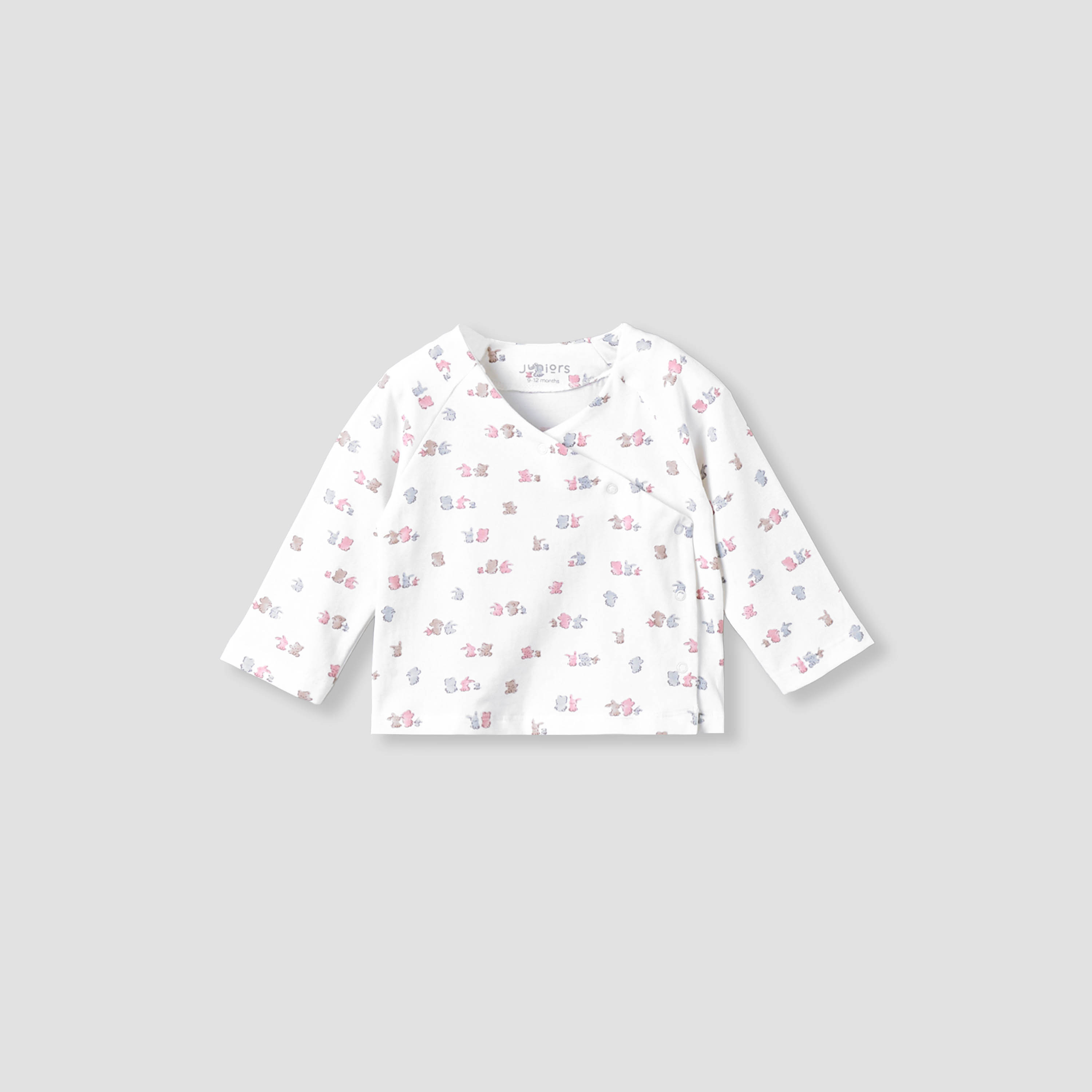 Juniors Cotton V-neck Long Sleeves Pyjama Set with Bear Print-baby-girls-clothing-nightwear-pyjamasets-image-2