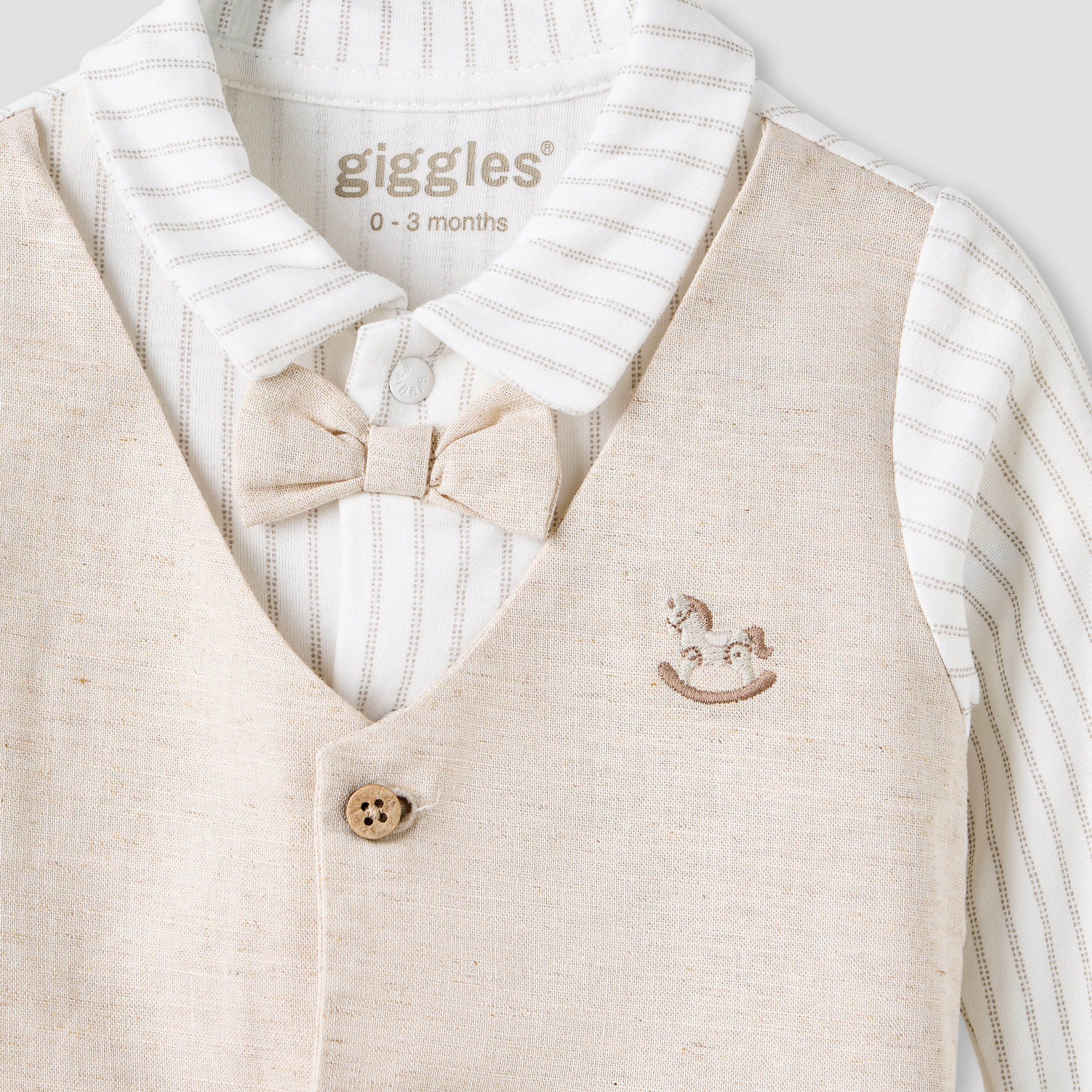 أفرول مقلم بأكمام طويلة وفيست علوي من جيجلز-baby-boys-clothing-nightwear-sleepsuits-image-3