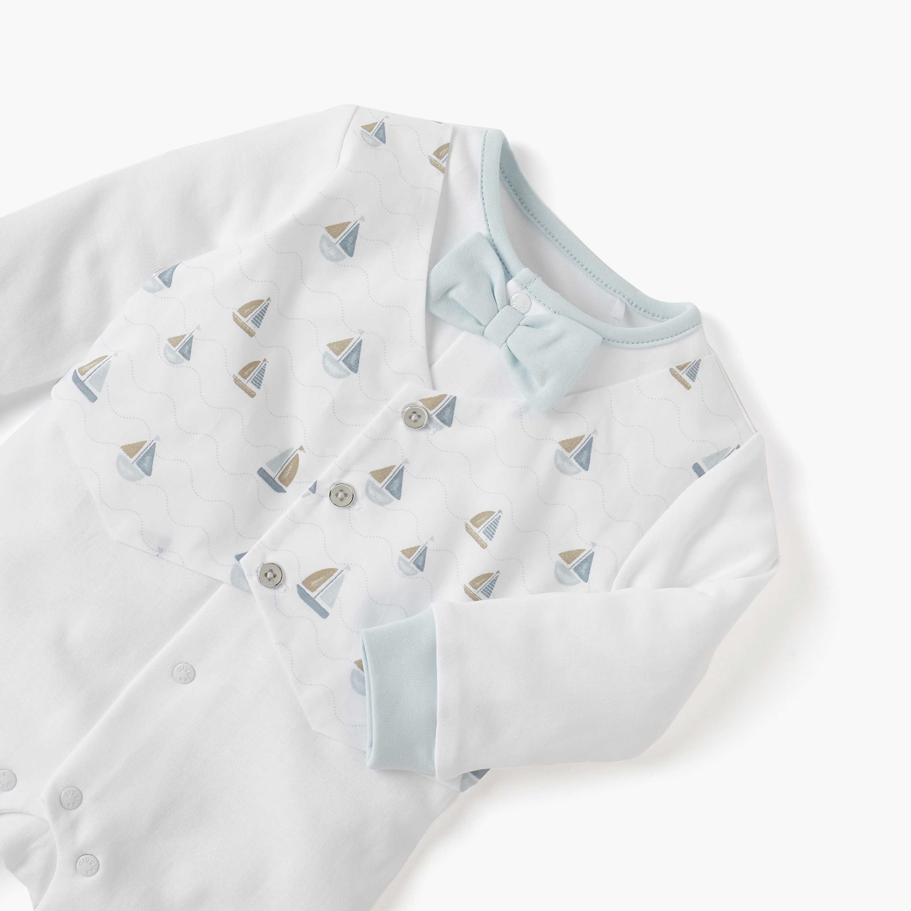 Giggles Sail Boat Print Closed Feet Sleepsuit with Long Sleeves-baby-boys-clothing-nightwear-sleepsuits-image-3