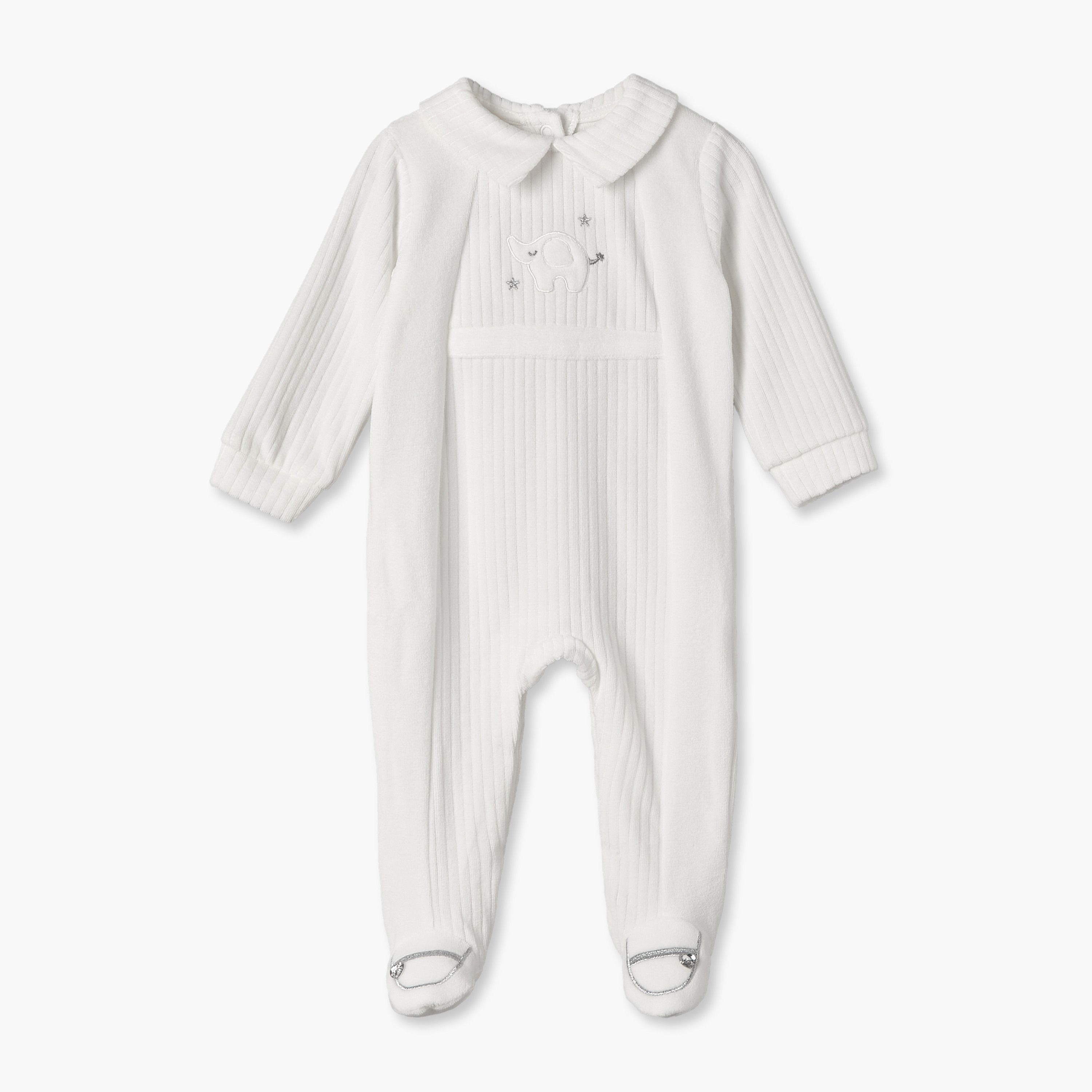 بدلة نوم بياقة عادية وأكمام طويلة بتطريز فيل من جيجلز-baby-boys-clothing-nightwear-sleepsuits-image-1