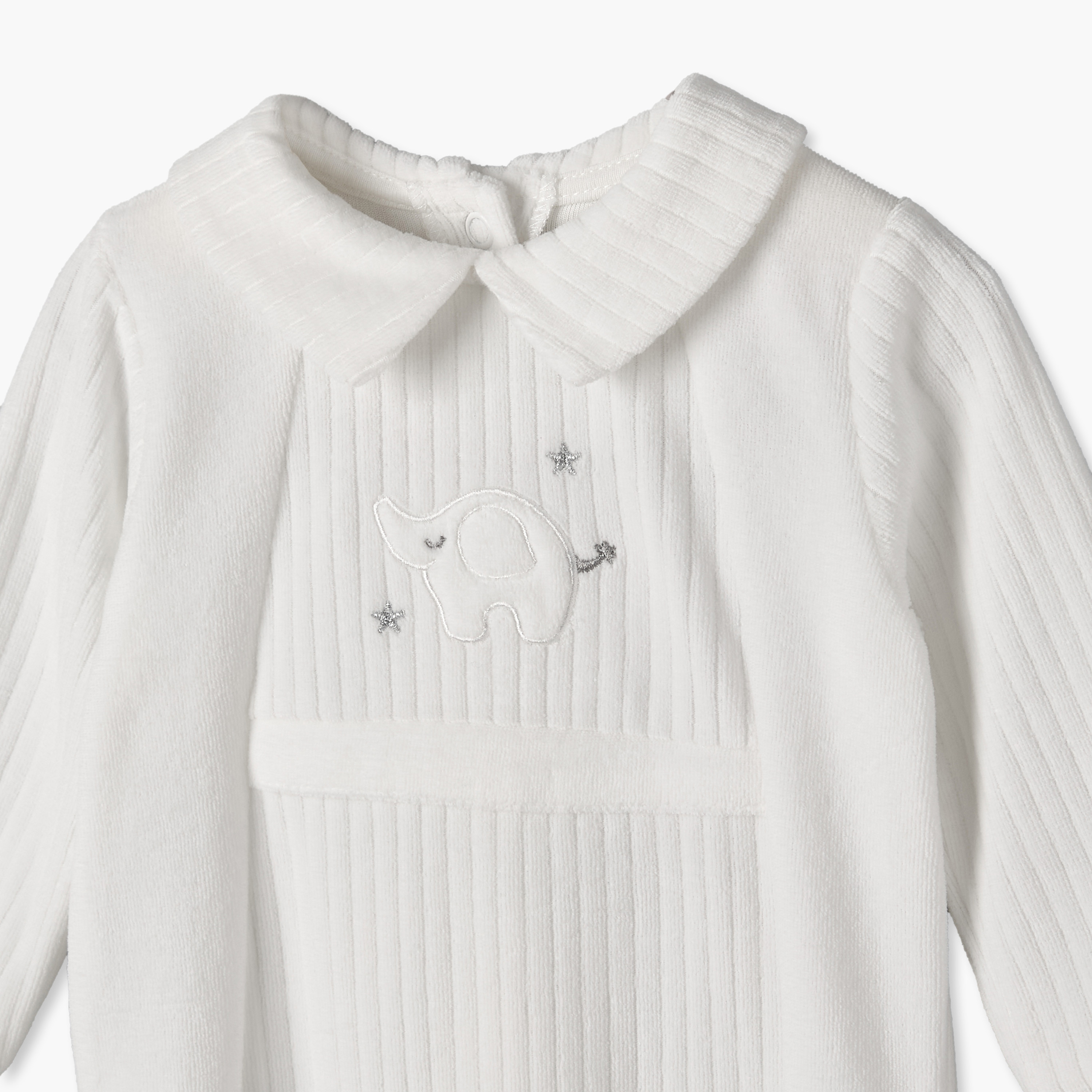 بدلة نوم بياقة عادية وأكمام طويلة بتطريز فيل من جيجلز-baby-boys-clothing-nightwear-sleepsuits-image-3