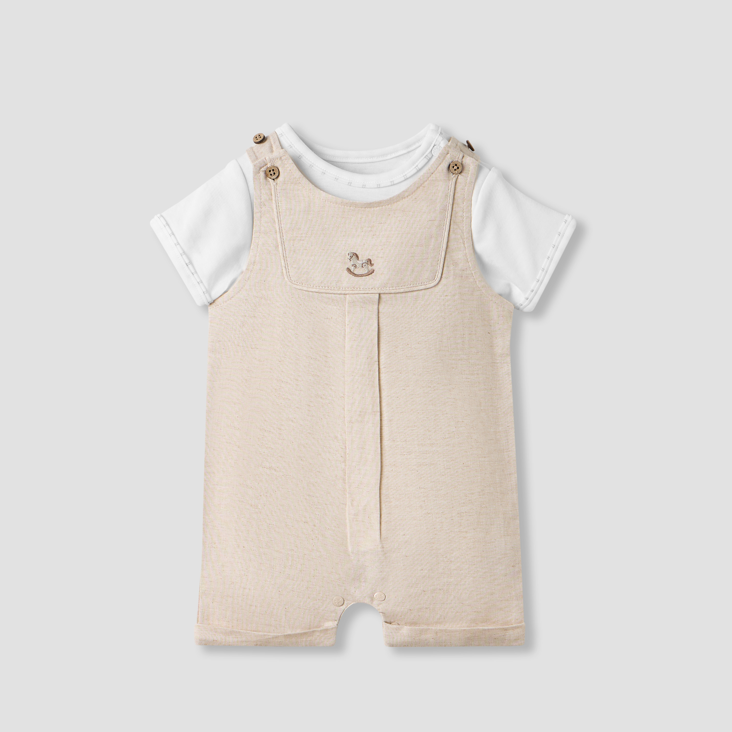 طقم دنغري وتيشيرت سادة من جيجلز-baby-boys-clothing-rompers-image-7