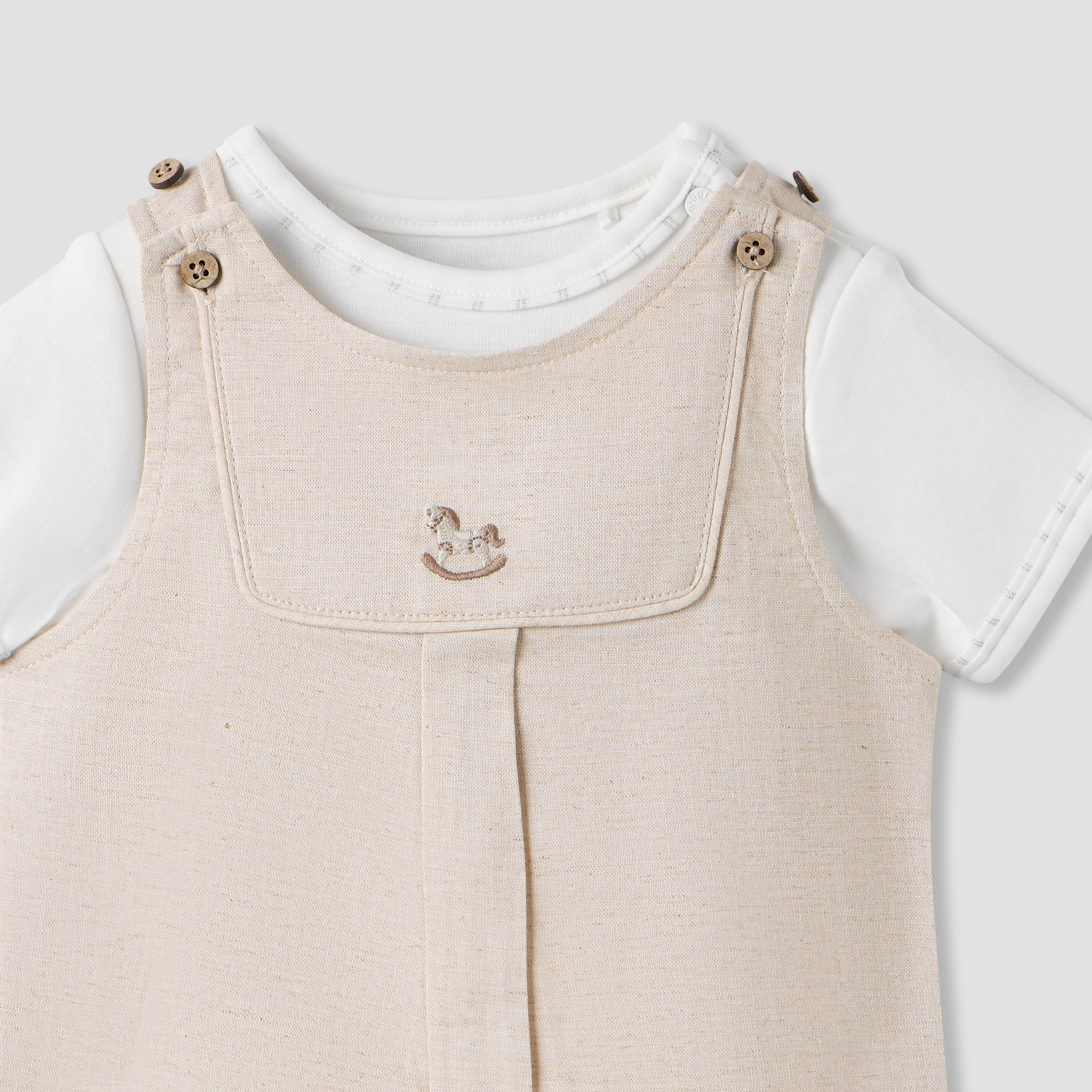 طقم دنغري وتيشيرت سادة من جيجلز-baby-boys-clothing-rompers-image-4