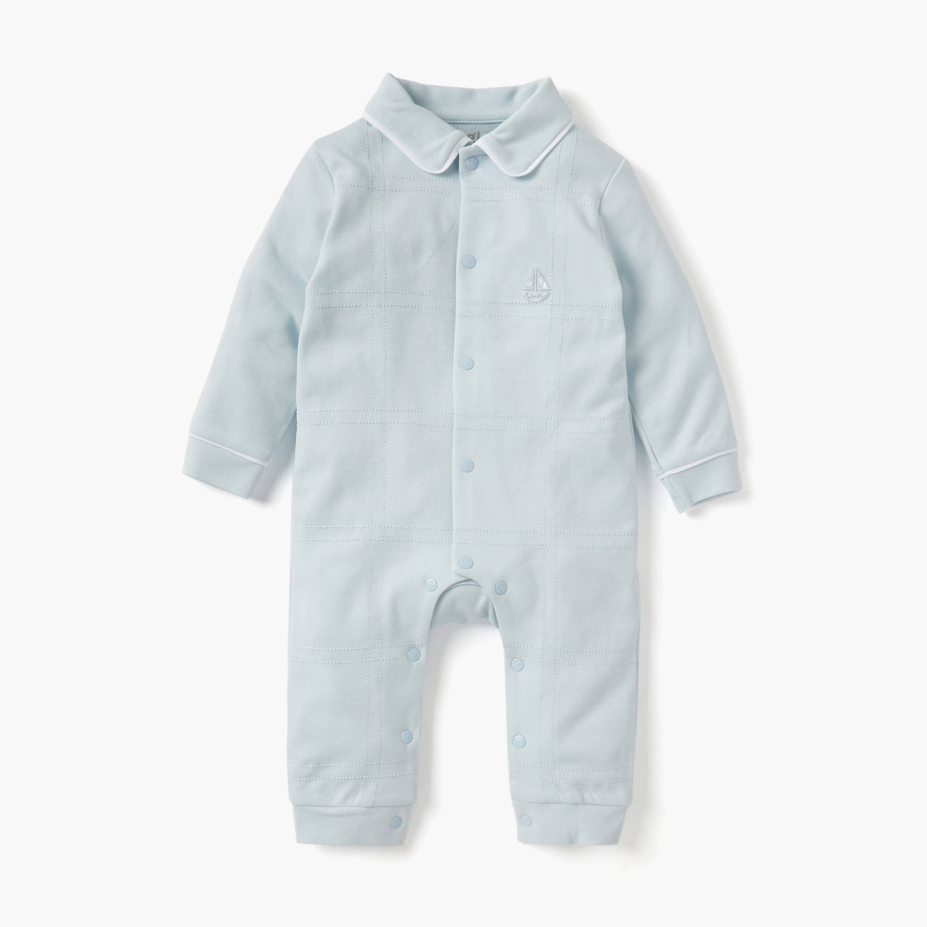 بدلة نوم بياقة عادية وأكمام طويلة وتطريز من جيجلز-baby-boys-clothing-nightwear-sleepsuits-image-1