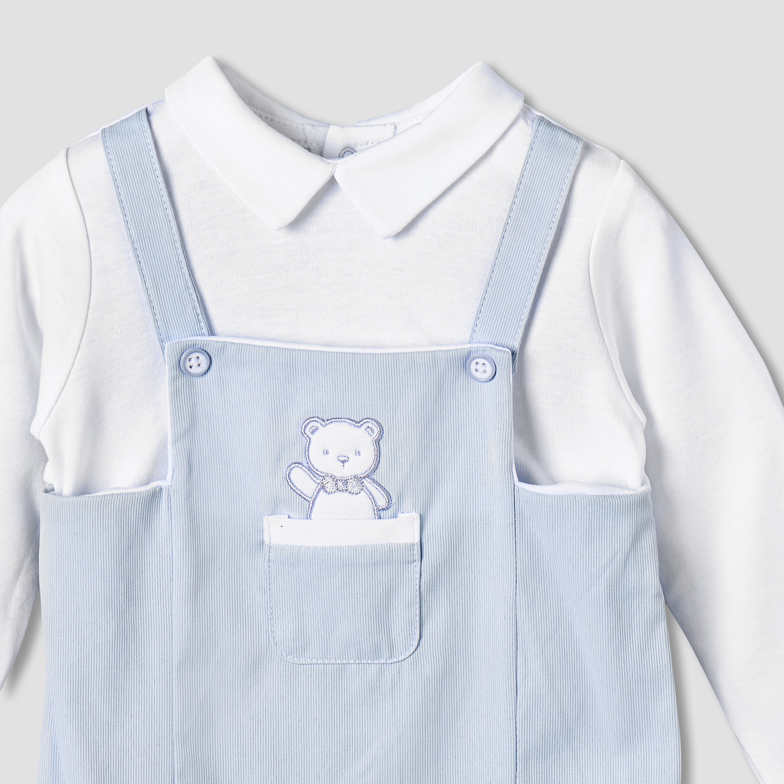Giggles Cotton Collared Long Sleeves Sleepsuit with Embroidery-baby-boys-clothing-nightwear-sleepsuits-image-3