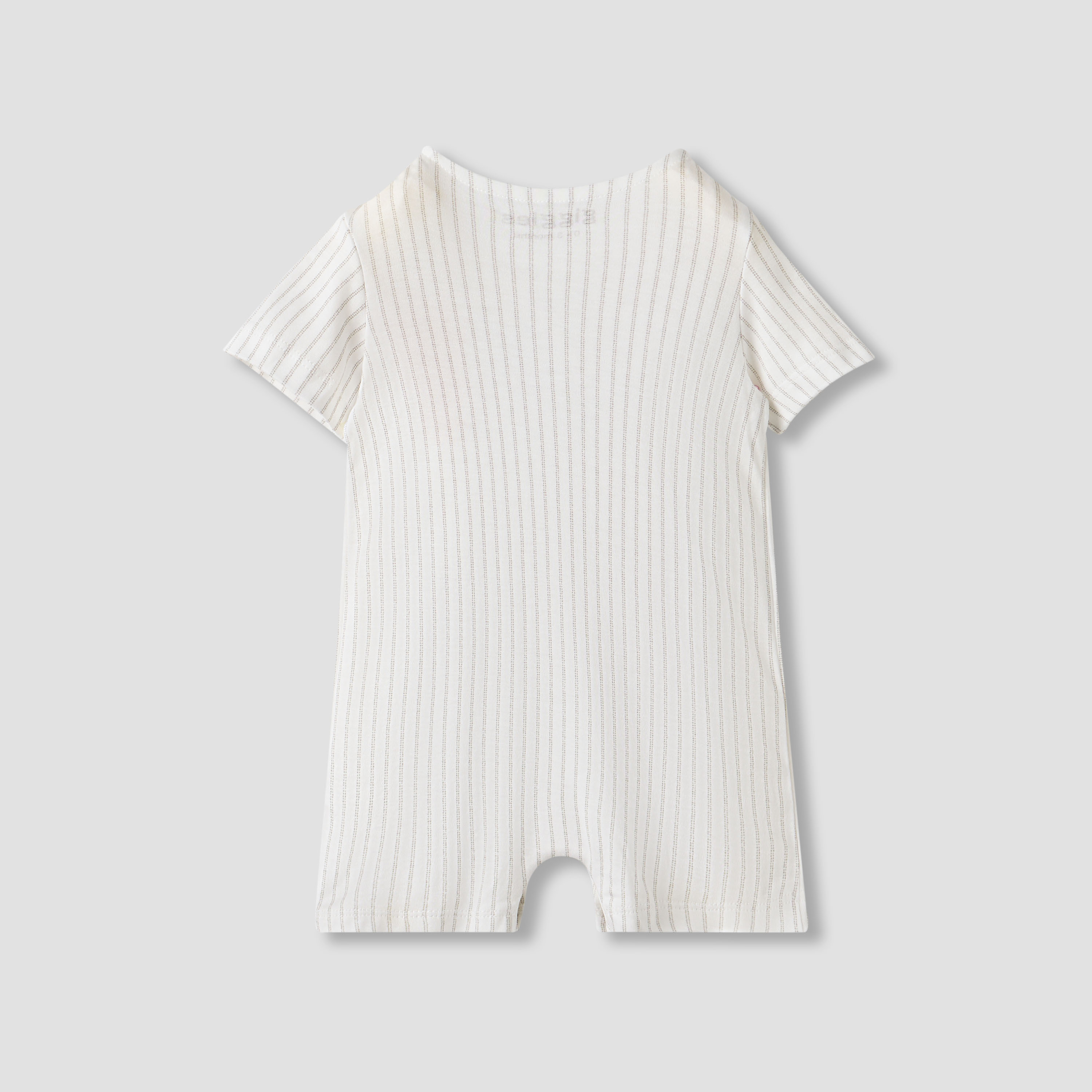 Giggles Striped Romper with Short Sleeves and Button Closure-baby-boys-clothing-rompers-image-2