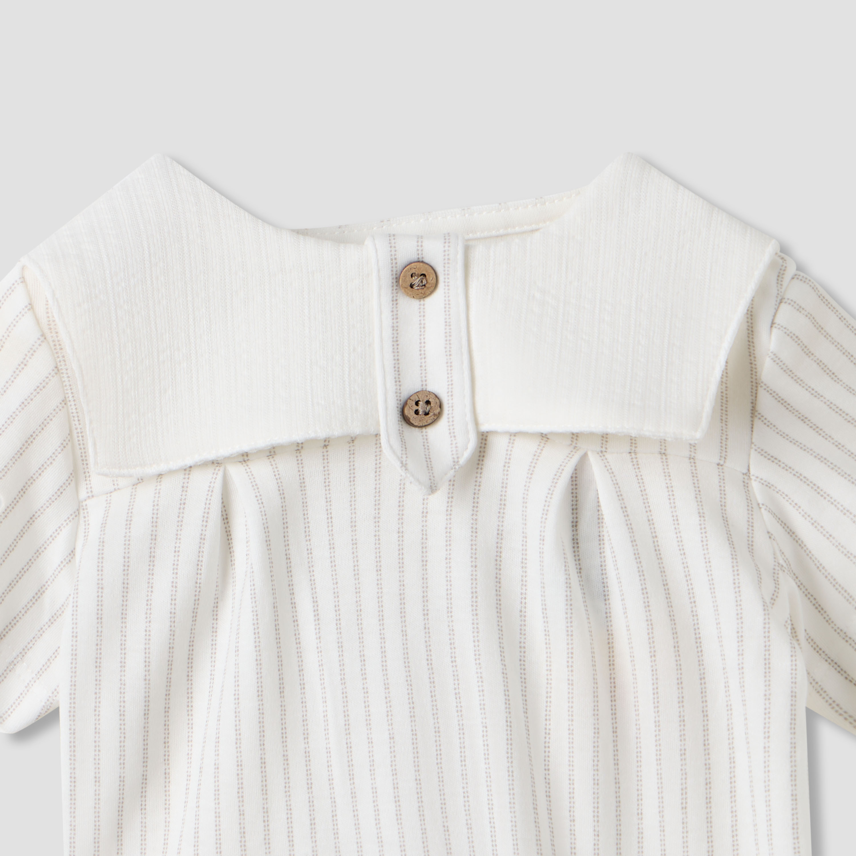 Giggles Striped Romper with Short Sleeves and Button Closure-baby-boys-clothing-rompers-image-3