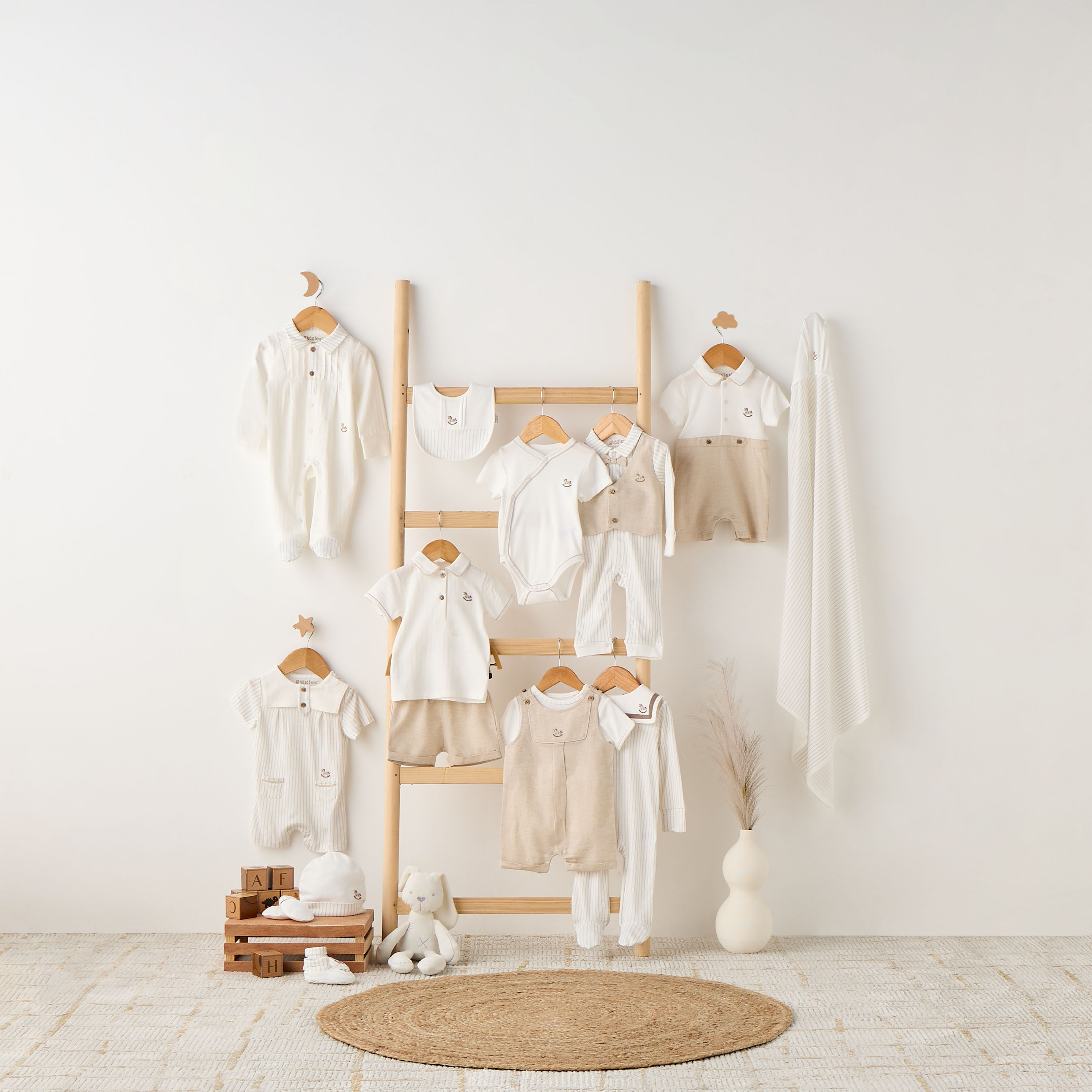 Giggles Striped Romper with Short Sleeves and Button Closure-baby-boys-clothing-rompers-image-6