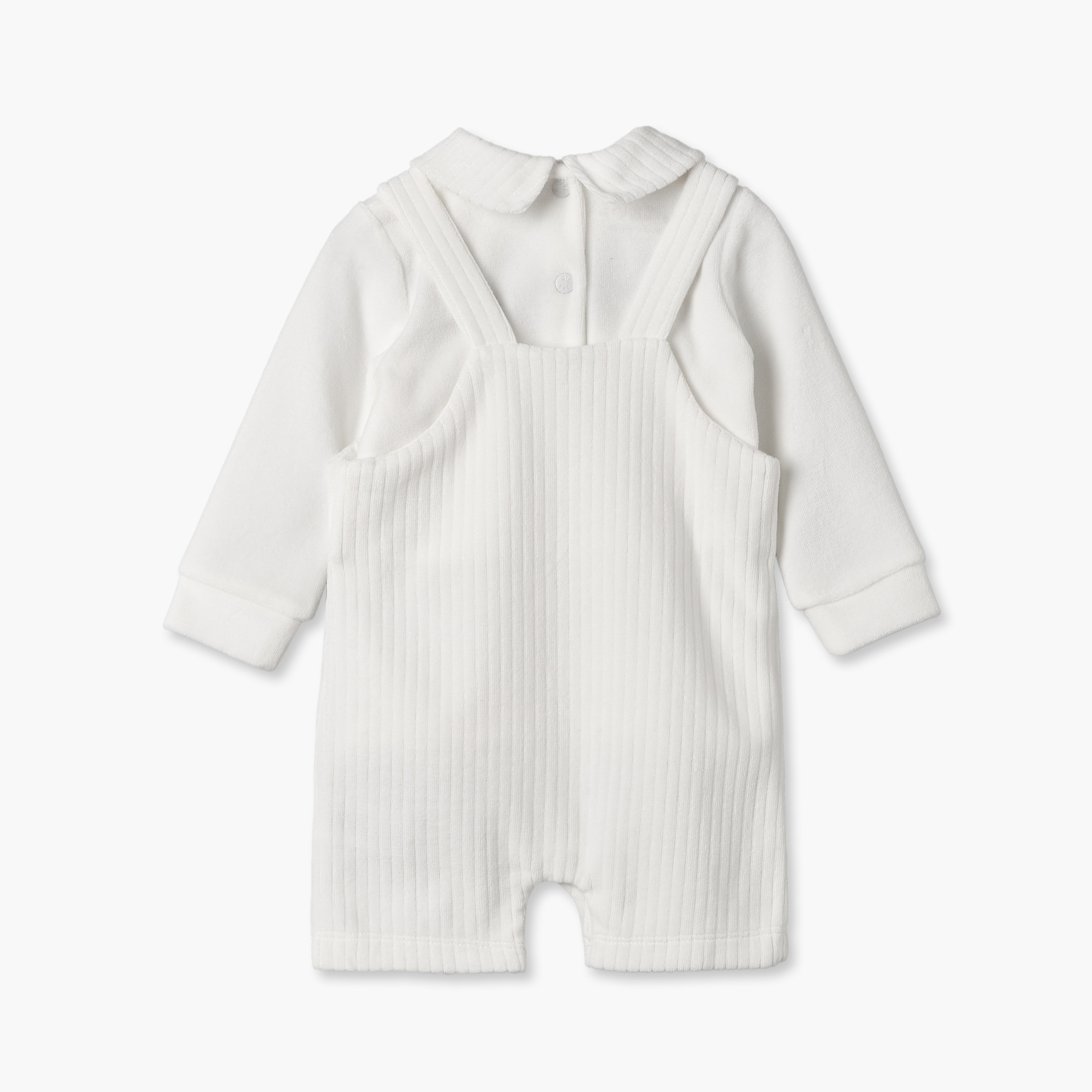 Giggles Collared Long Sleeves T-shirt and Dungaree Set with Snap Button Closure-baby-boys-clothing-winterwear-setsandcoords-image-3